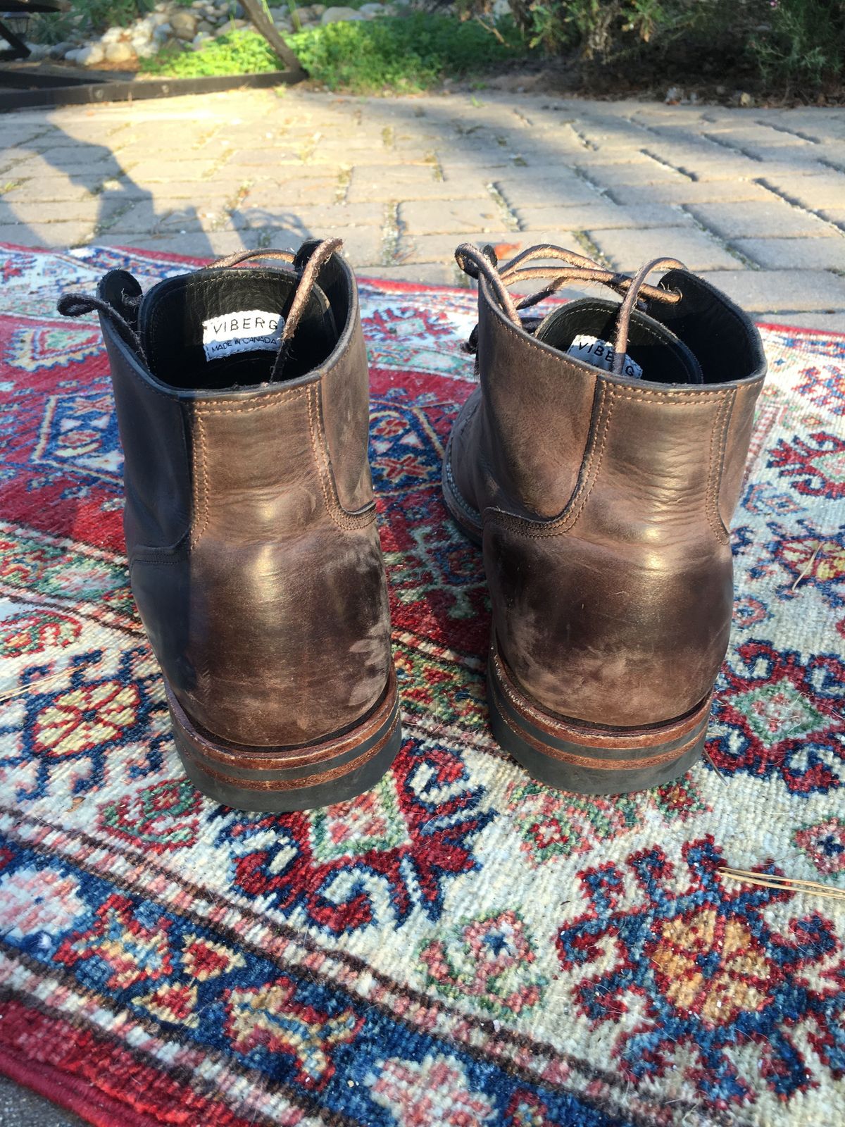Photo by patinathunderdome on December 6, 2021 of the Viberg Service Boot in Maryam 1071 Port Vitello Calf.