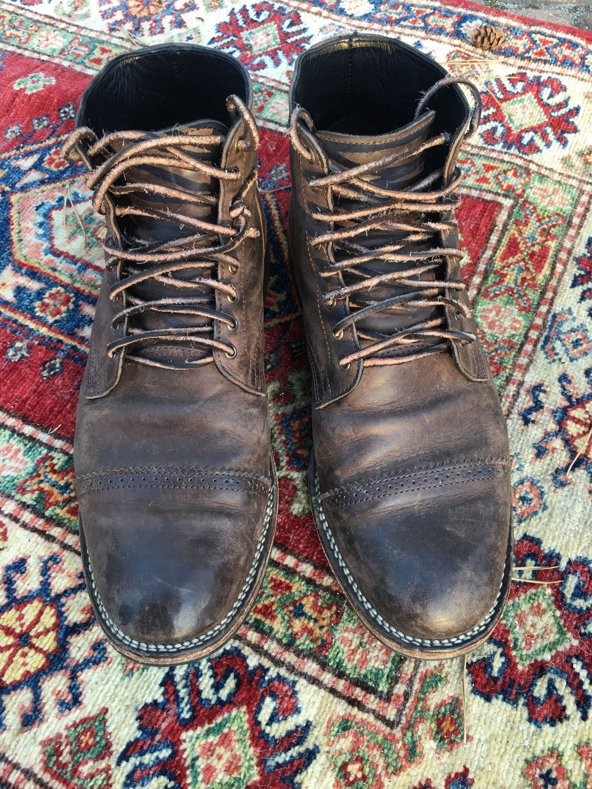 Photo by patinathunderdome on December 6, 2021 of the Viberg Service Boot in Maryam 1071 Port Vitello Calf.