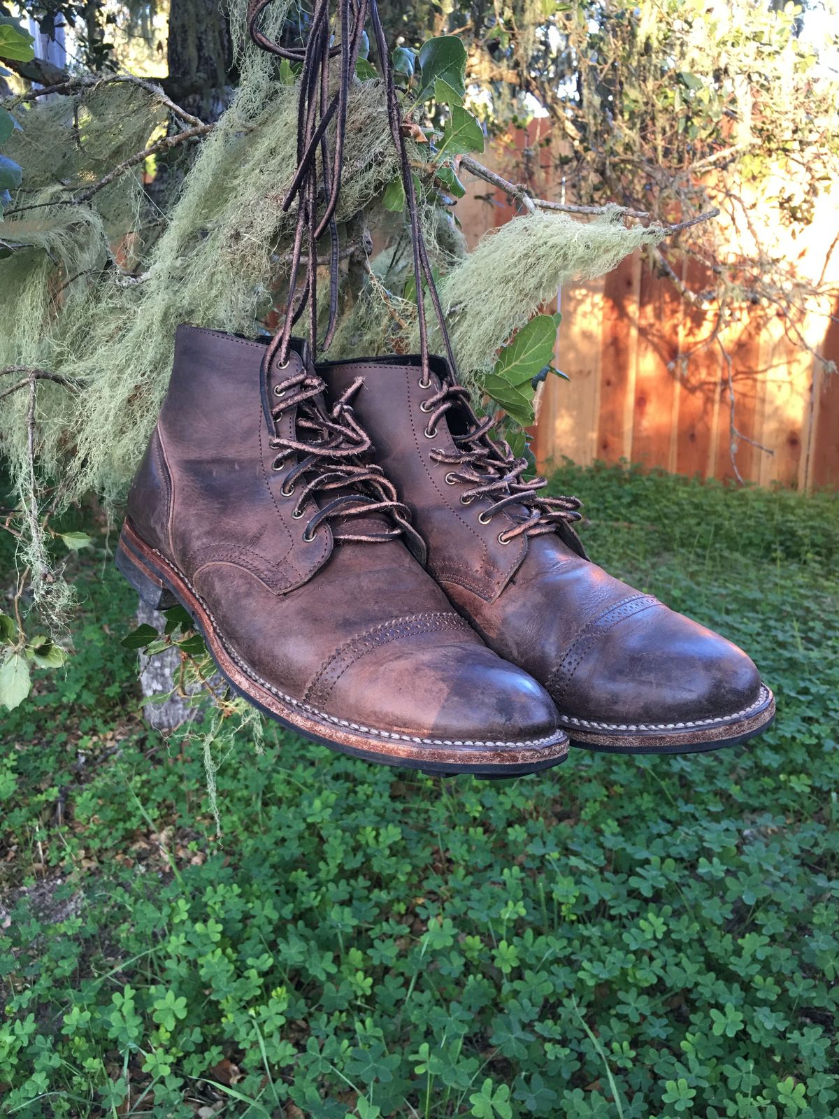 Photo by patinathunderdome on December 6, 2021 of the Viberg Service Boot in Maryam 1071 Port Vitello Calf.