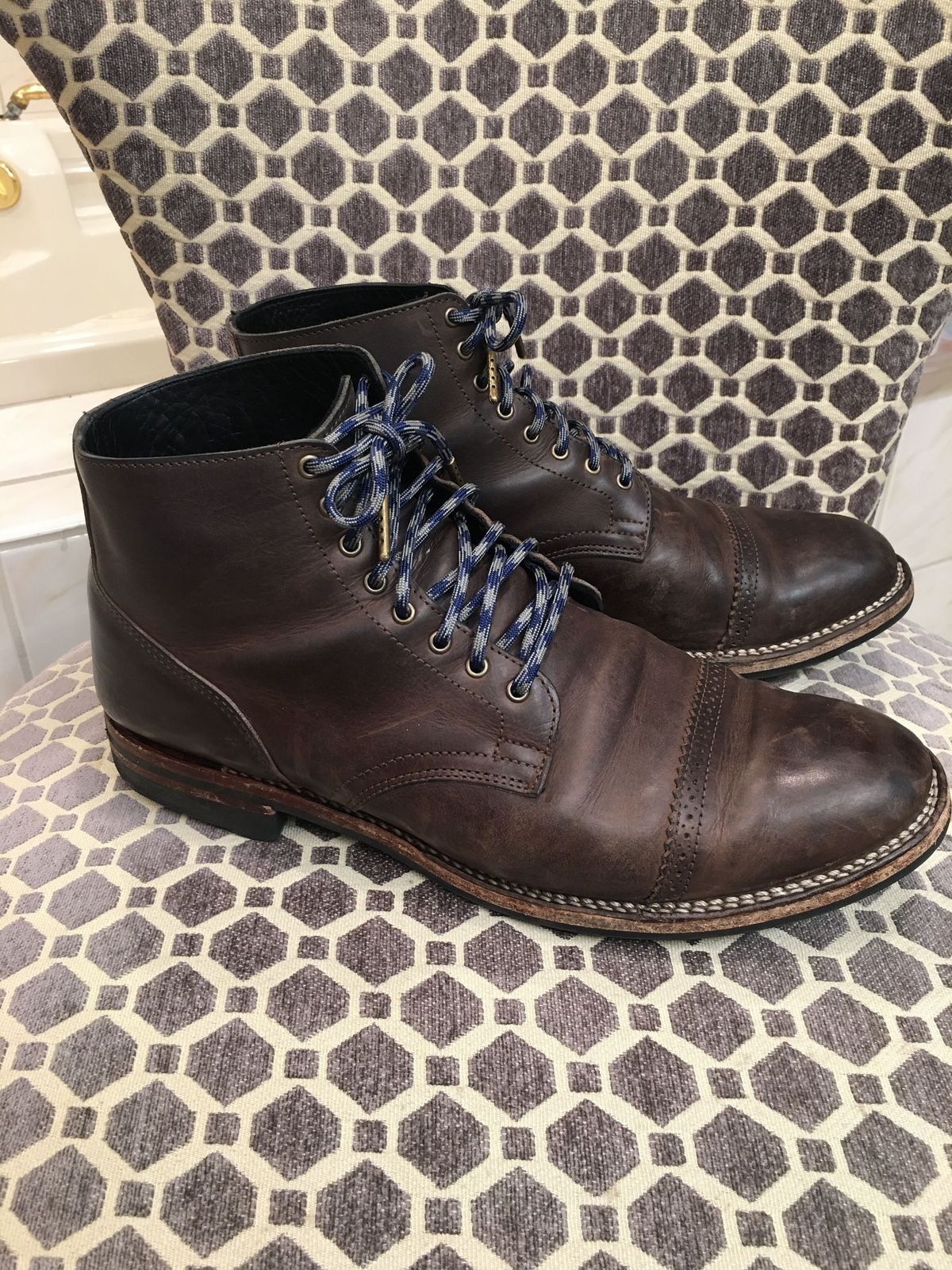 Photo by patinathunderdome on January 6, 2022 of the Viberg Service Boot in Maryam 1071 Port Vitello Calf.