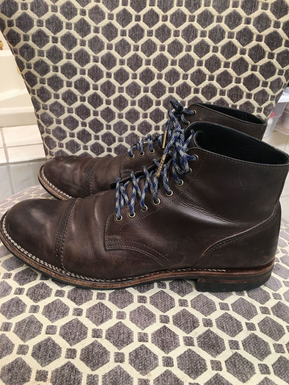 Photo by patinathunderdome on January 6, 2022 of the Viberg Service Boot in Maryam 1071 Port Vitello Calf.