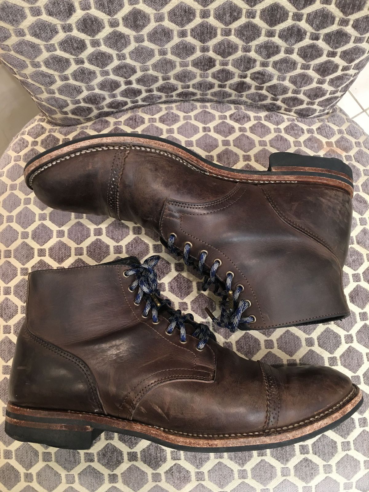 Photo by patinathunderdome on January 6, 2022 of the Viberg Service Boot in Maryam 1071 Port Vitello Calf.