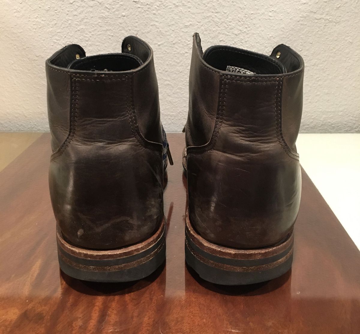 Photo by patinathunderdome on February 6, 2022 of the Viberg Service Boot in Maryam 1071 Port Vitello Calf.