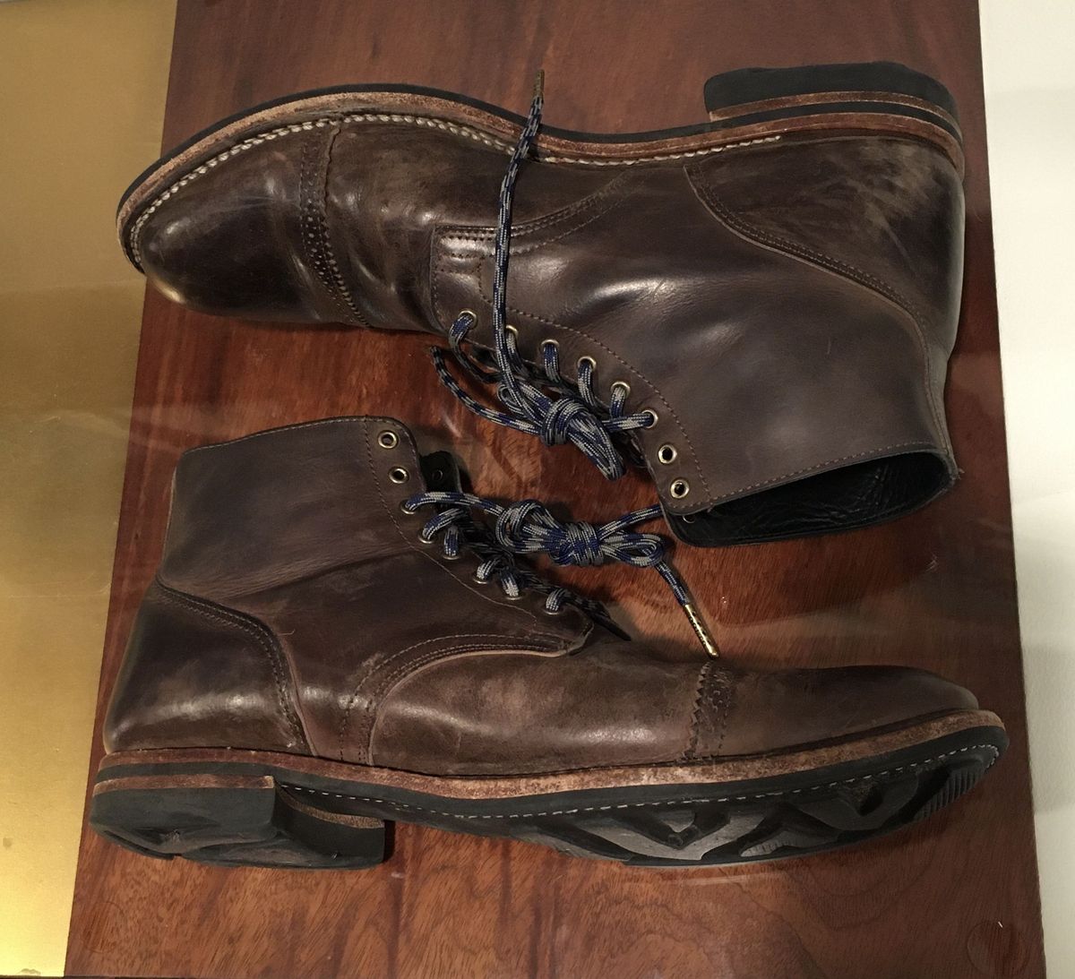 Photo by patinathunderdome on February 6, 2022 of the Viberg Service Boot in Maryam 1071 Port Vitello Calf.
