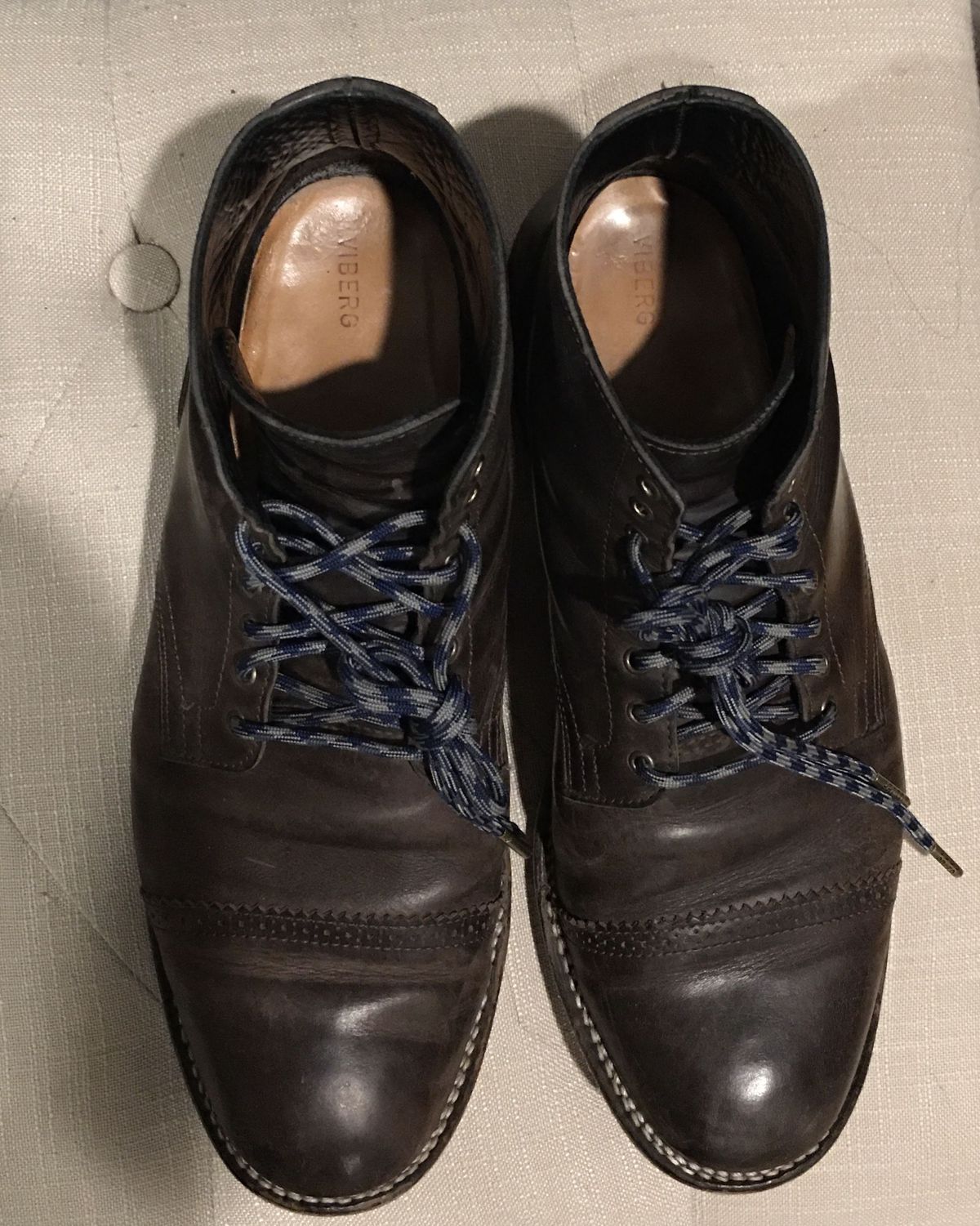 Photo by patinathunderdome on February 6, 2022 of the Viberg Service Boot in Maryam 1071 Port Vitello Calf.