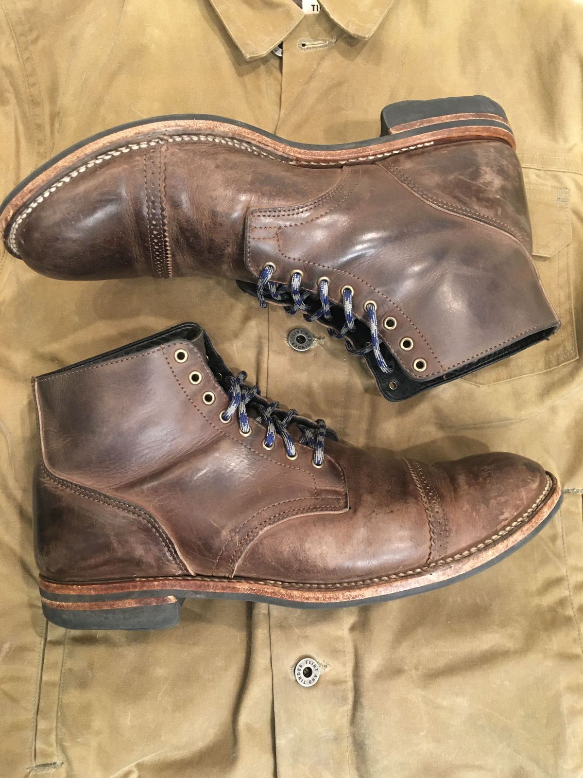 Photo by patinathunderdome on March 6, 2022 of the Viberg Service Boot in Maryam 1071 Port Vitello Calf.