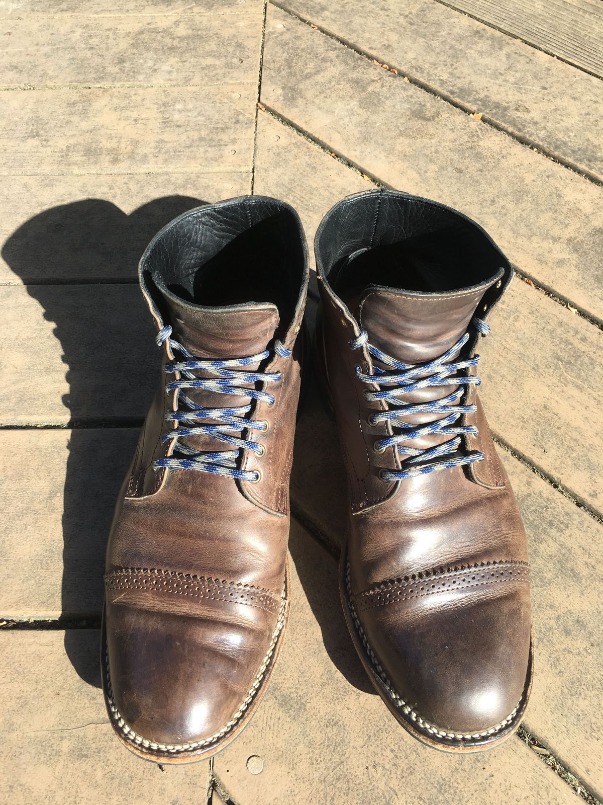 Photo by patinathunderdome on April 6, 2022 of the Viberg Service Boot in Maryam 1071 Port Vitello Calf.