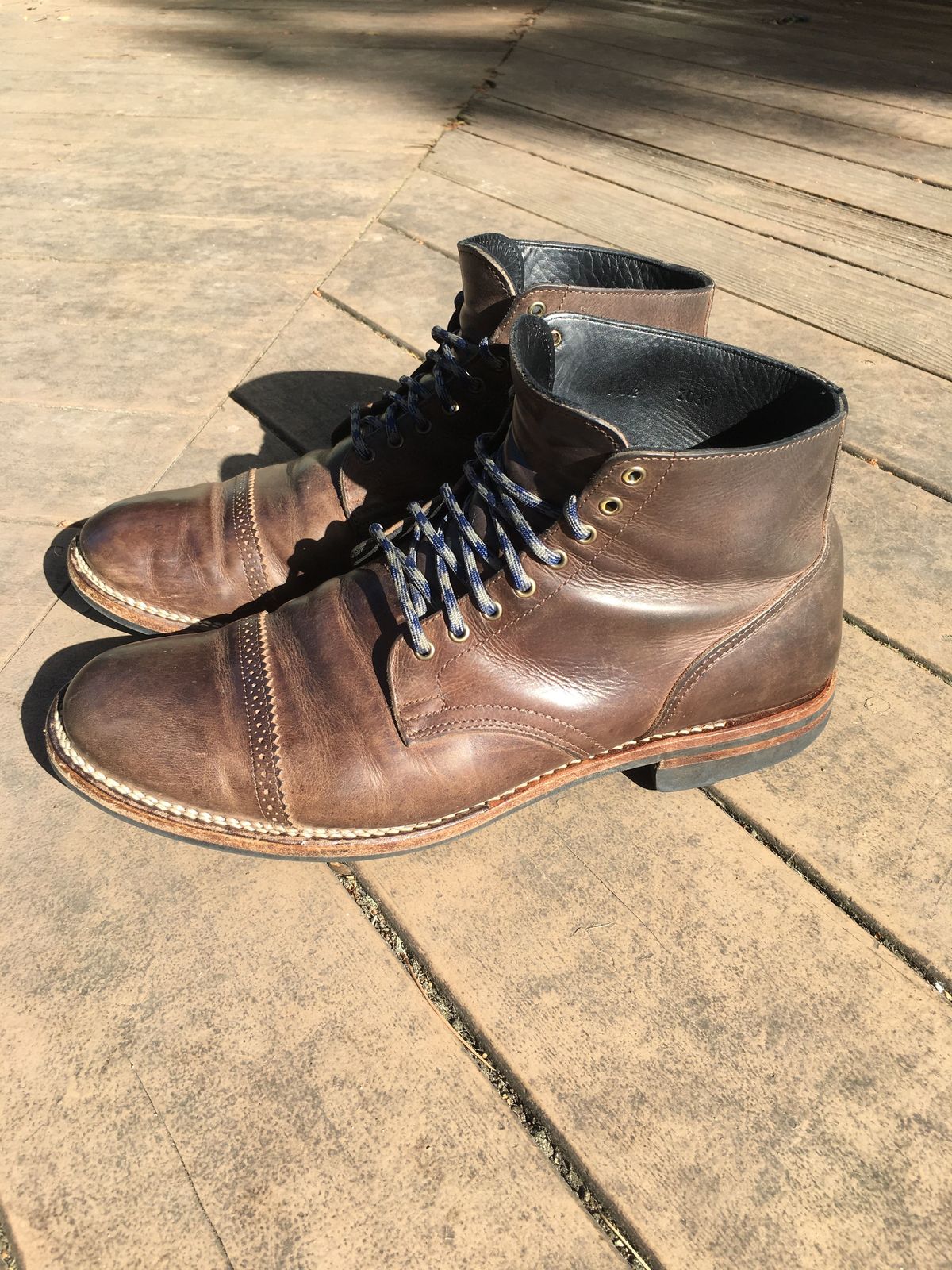 Photo by patinathunderdome on April 6, 2022 of the Viberg Service Boot in Maryam 1071 Port Vitello Calf.