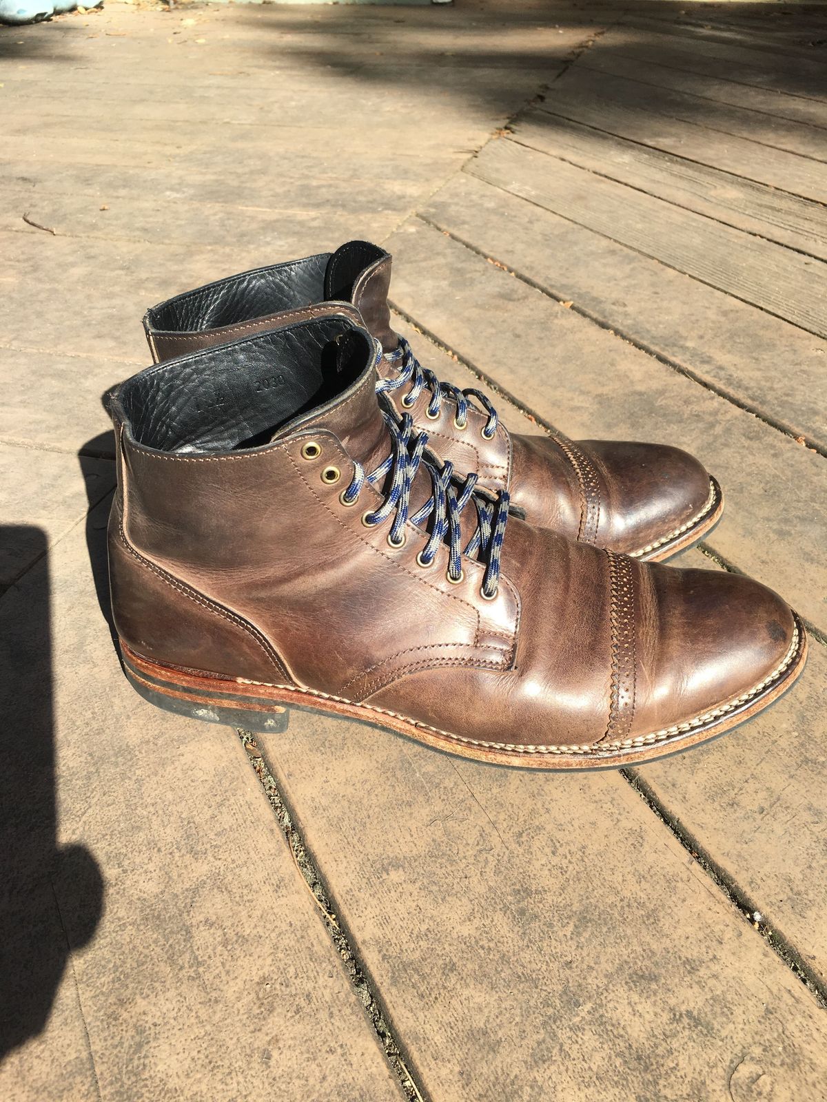 Photo by patinathunderdome on April 6, 2022 of the Viberg Service Boot in Maryam 1071 Port Vitello Calf.