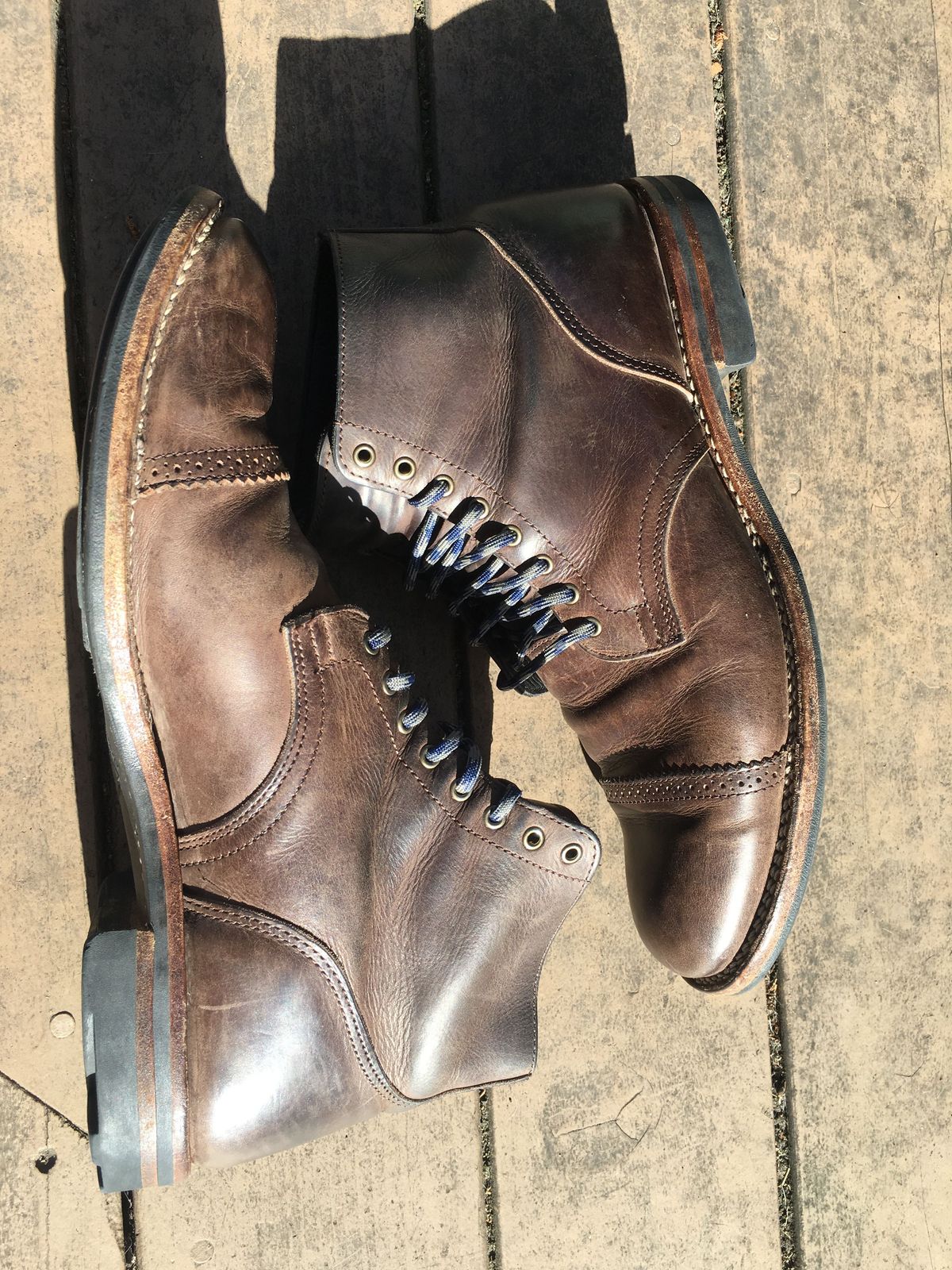 Photo by patinathunderdome on April 6, 2022 of the Viberg Service Boot in Maryam 1071 Port Vitello Calf.