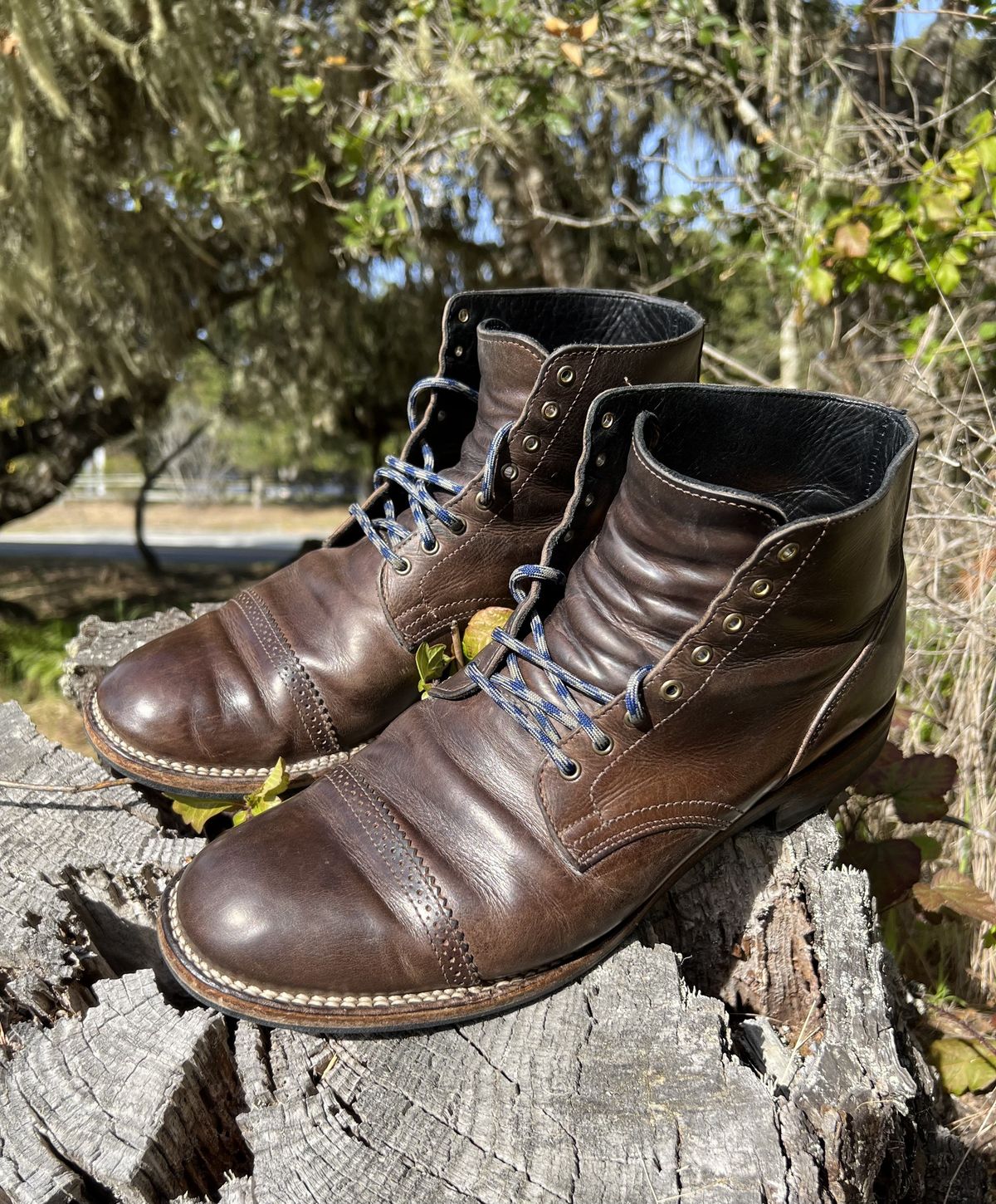 Photo by patinathunderdome on May 6, 2022 of the Viberg Service Boot in Maryam 1071 Port Vitello Calf.