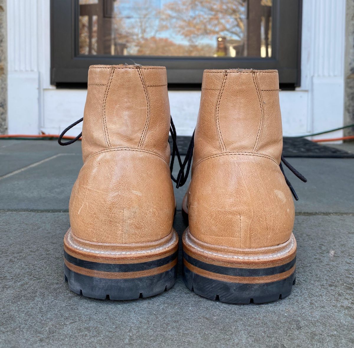 Photo by patinathunderdome on December 6, 2021 of the Grant Stone Ottawa Boot in Incas Natural Kangaroo.
