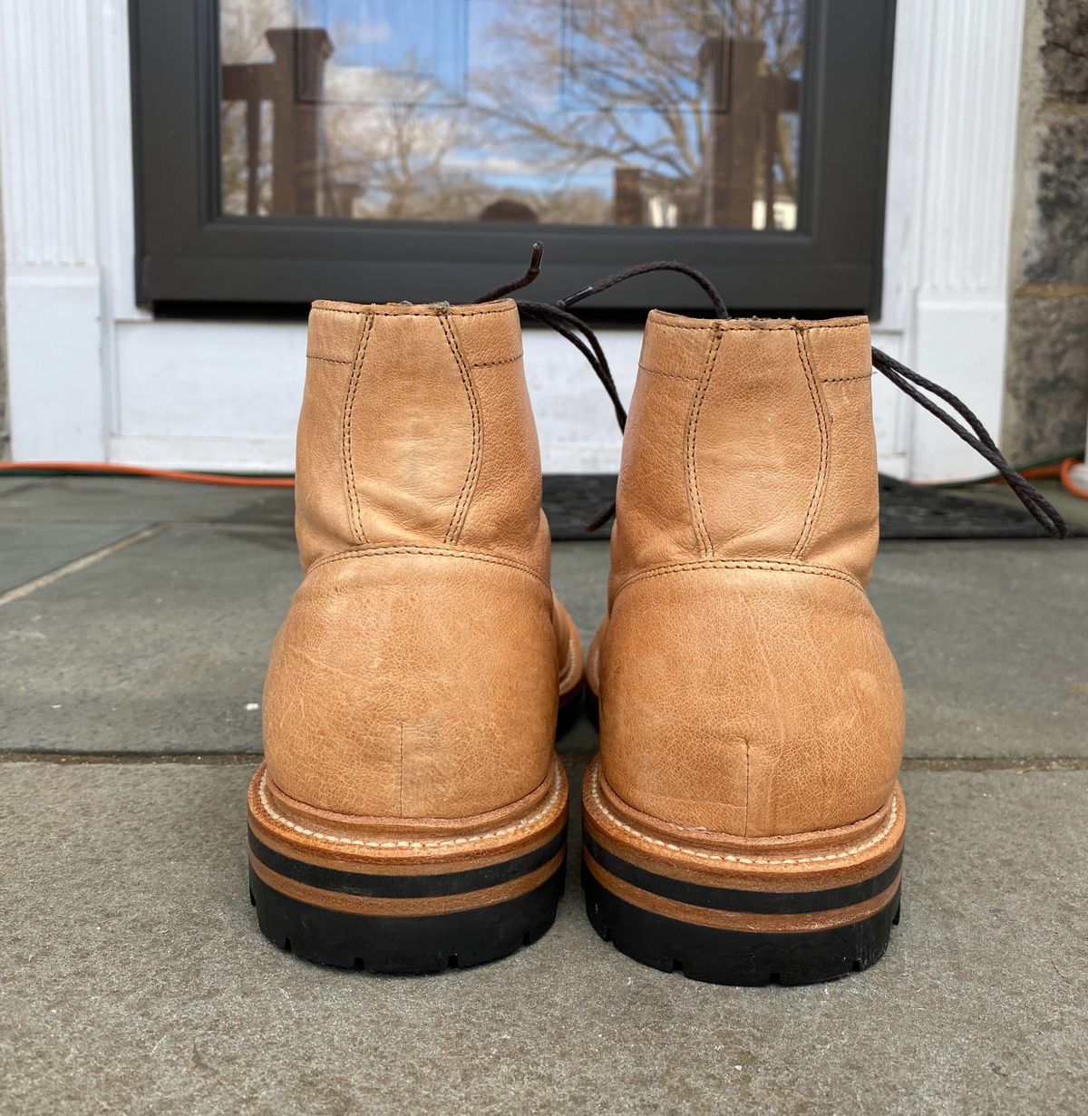 Photo by patinathunderdome on February 6, 2022 of the Grant Stone Ottawa Boot in Incas Natural Kangaroo.