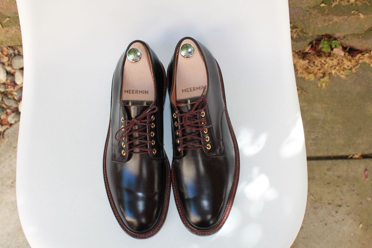Photo by patinathunderdome on September 30, 2021 of the Alden Dover in Horween Color 8 Shell Cordovan.