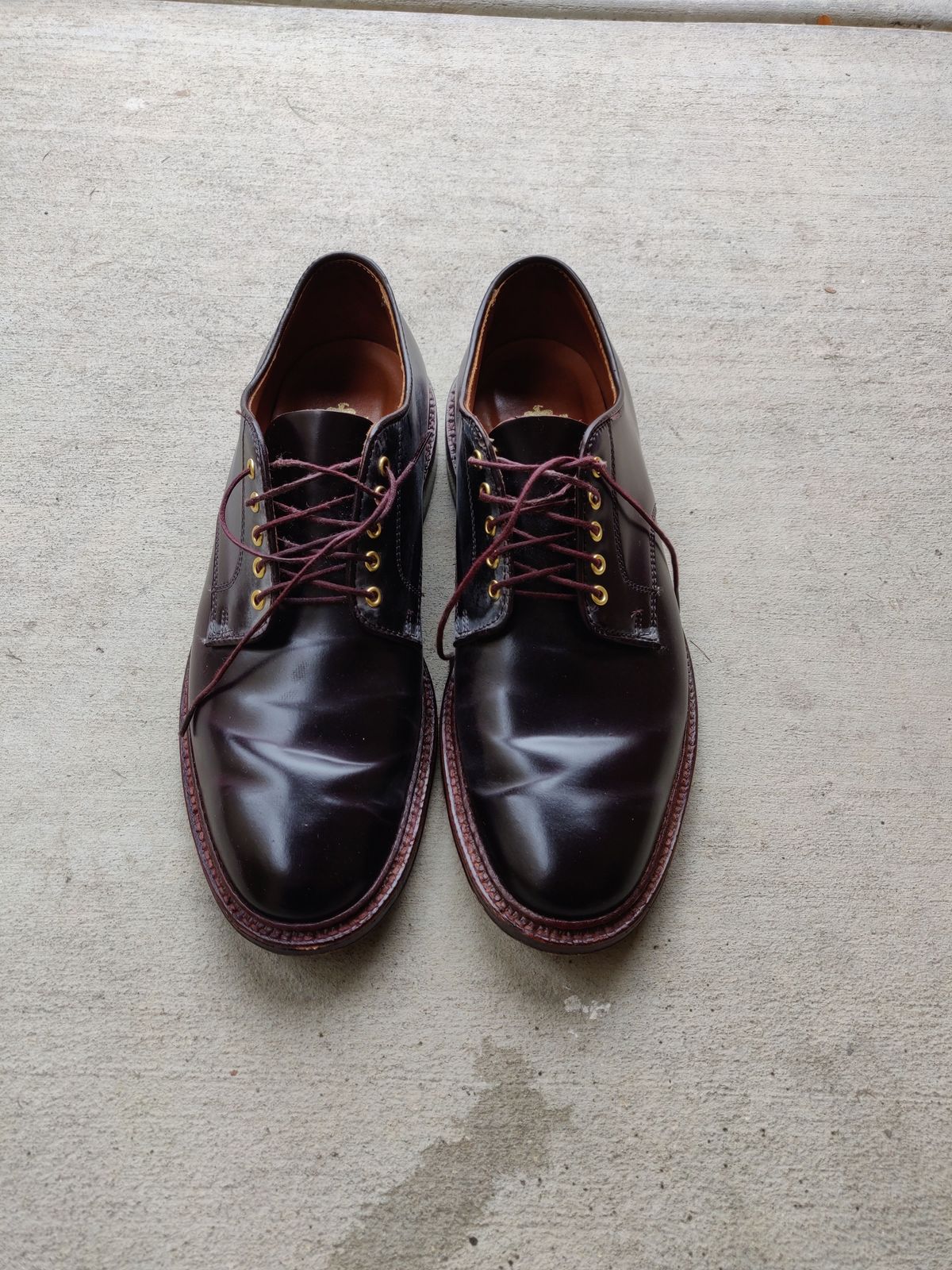 Photo by patinathunderdome on December 4, 2021 of the Alden Dover in Horween Color 8 Shell Cordovan.
