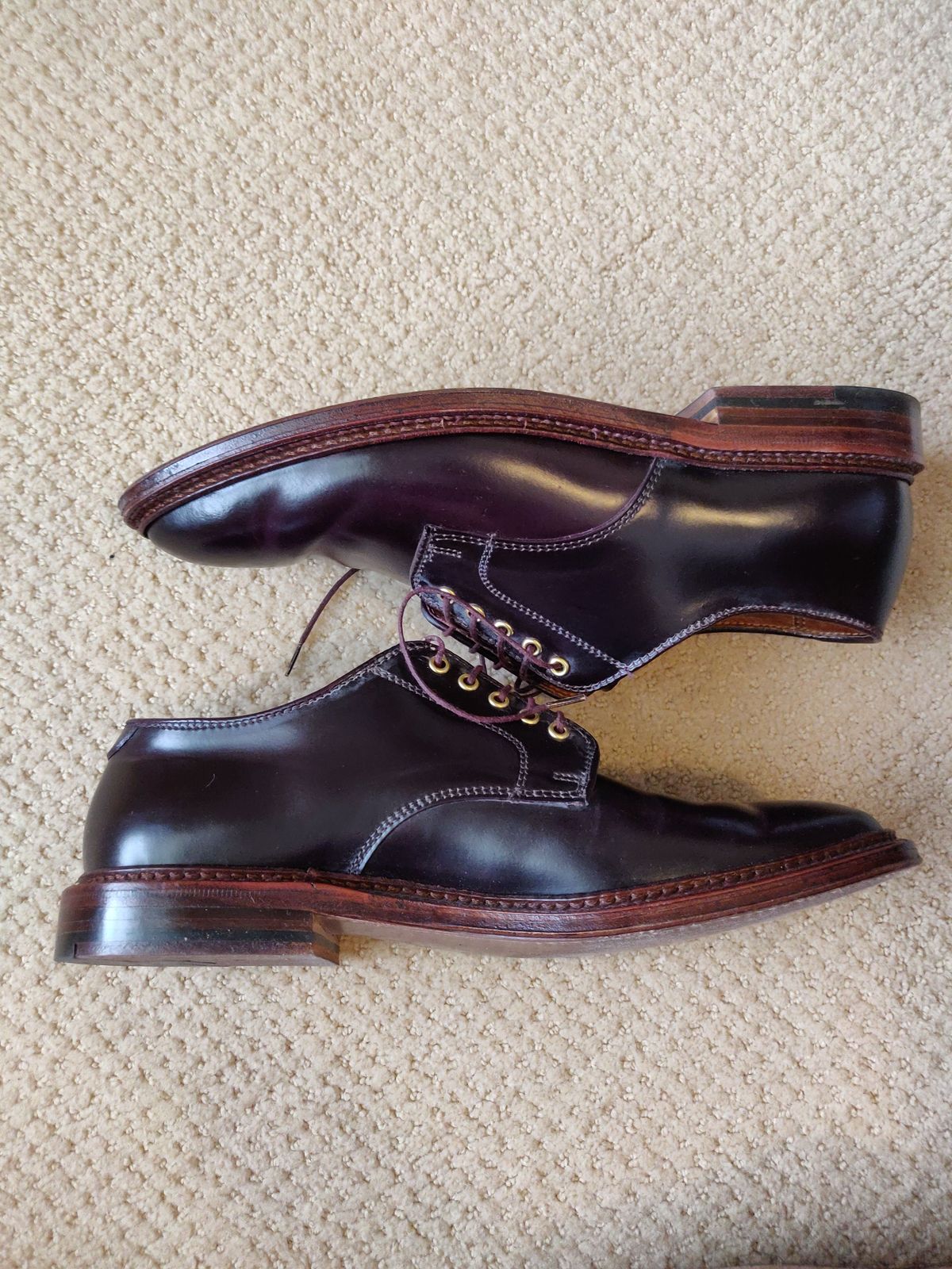 Photo by patinathunderdome on March 1, 2022 of the Alden Dover in Horween Color 8 Shell Cordovan.