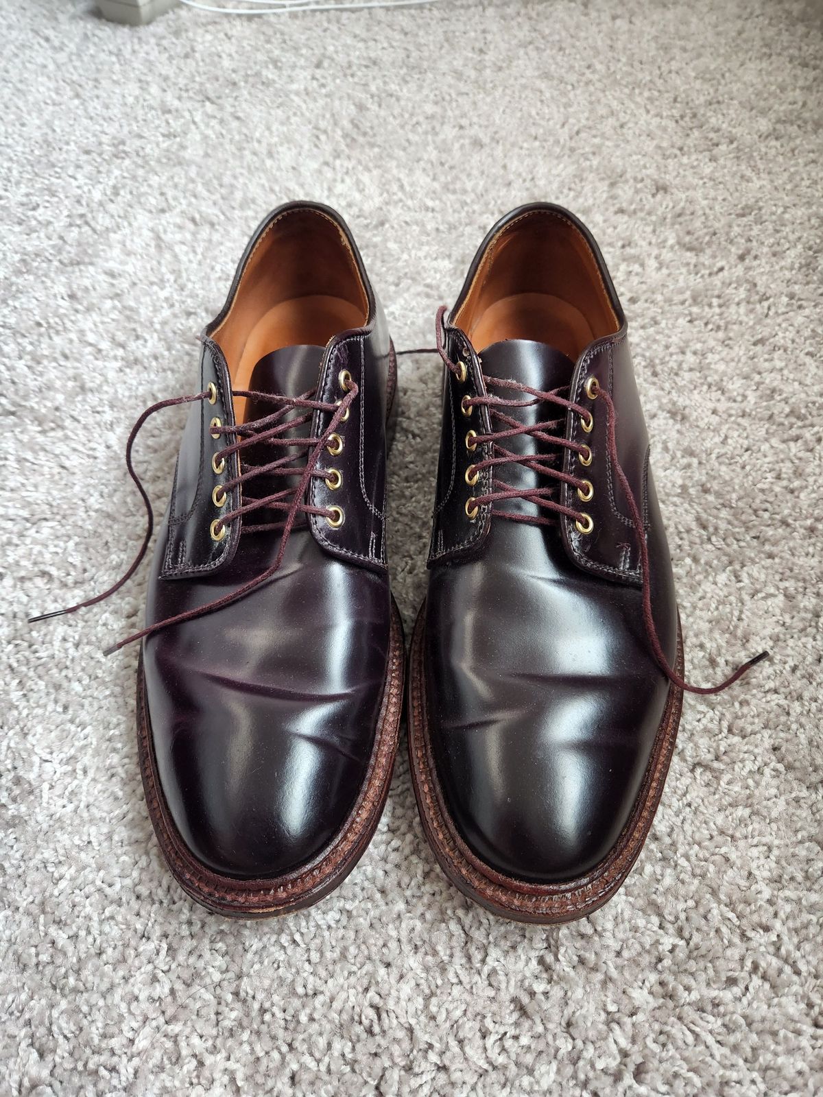 Photo by patinathunderdome on May 2, 2022 of the Alden Dover in Horween Color 8 Shell Cordovan.