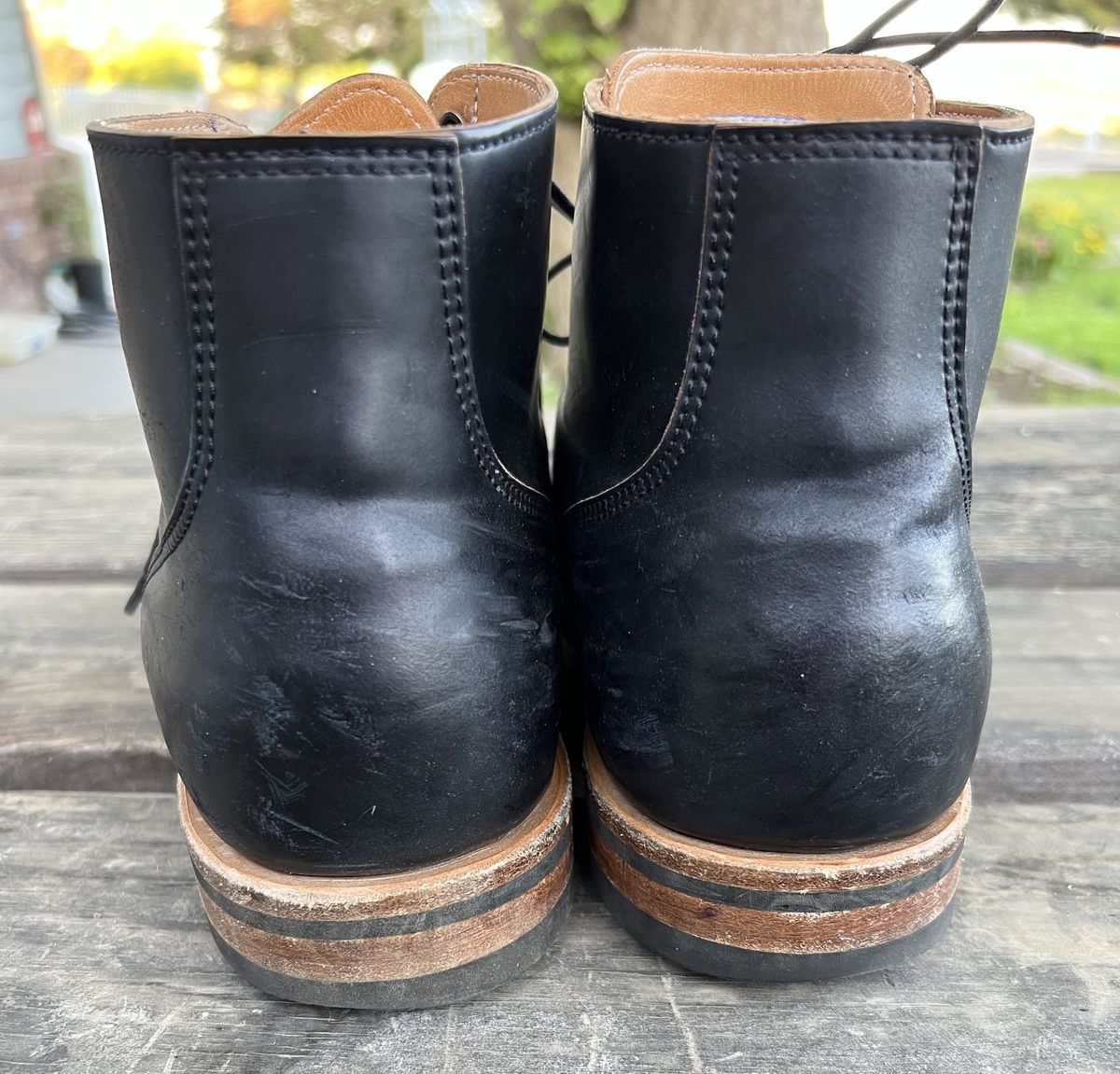 Photo by patinathunderdome on November 2, 2021 of the Viberg Service Boot in Horween Black Shell Cordovan.