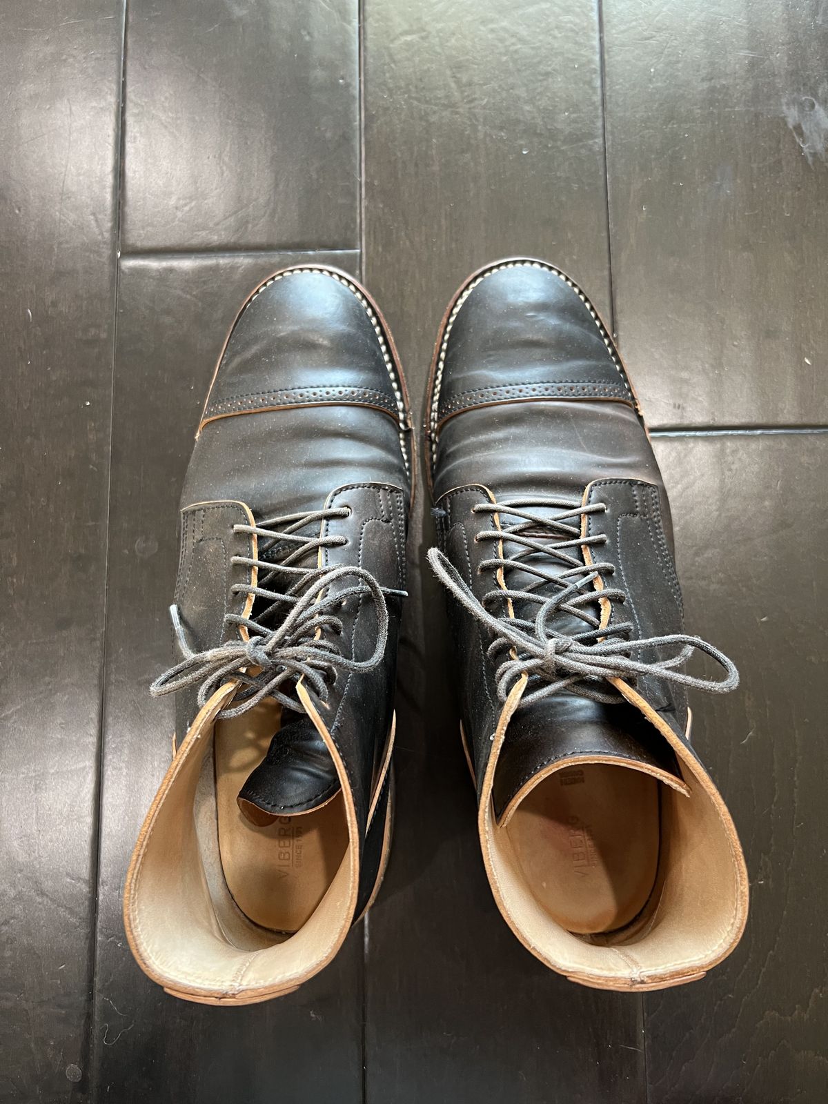 Photo by patinathunderdome on January 4, 2022 of the Viberg Service Boot in Horween Black Shell Cordovan.