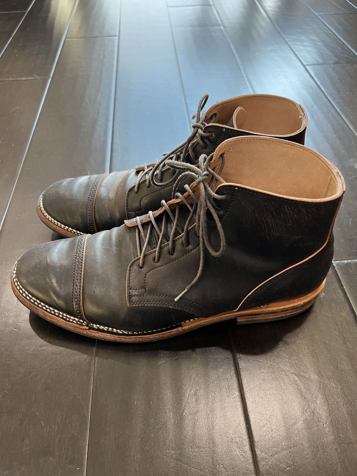 Photo by patinathunderdome on January 4, 2022 of the Viberg Service Boot in Horween Black Shell Cordovan.