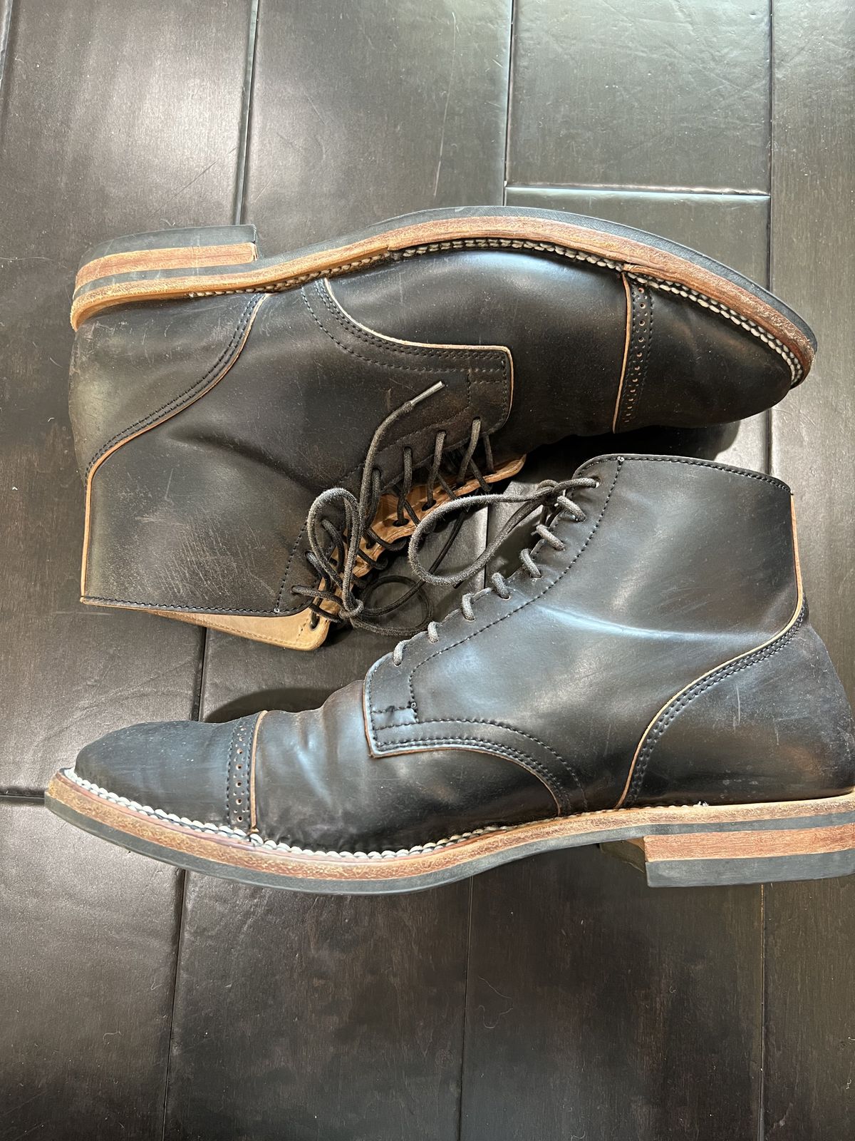 Photo by patinathunderdome on January 4, 2022 of the Viberg Service Boot in Horween Black Shell Cordovan.