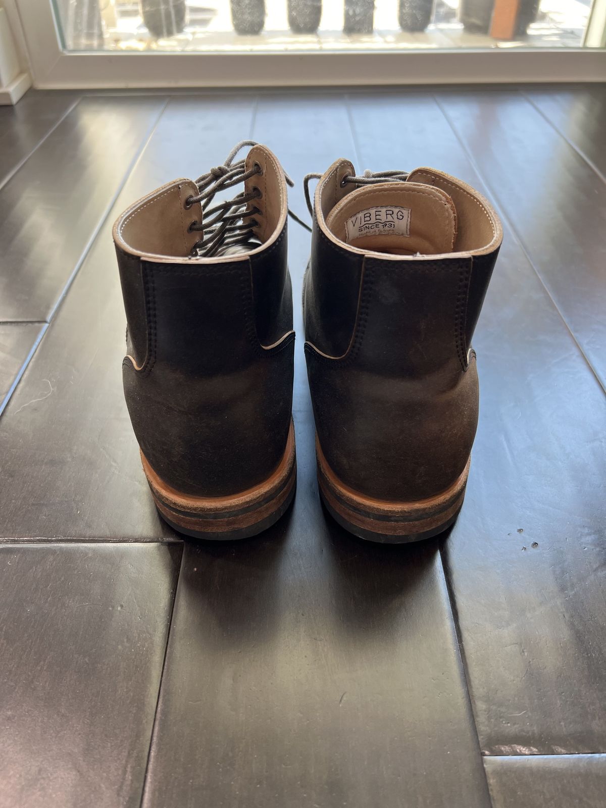 Photo by patinathunderdome on February 4, 2022 of the Viberg Service Boot in Horween Black Shell Cordovan.