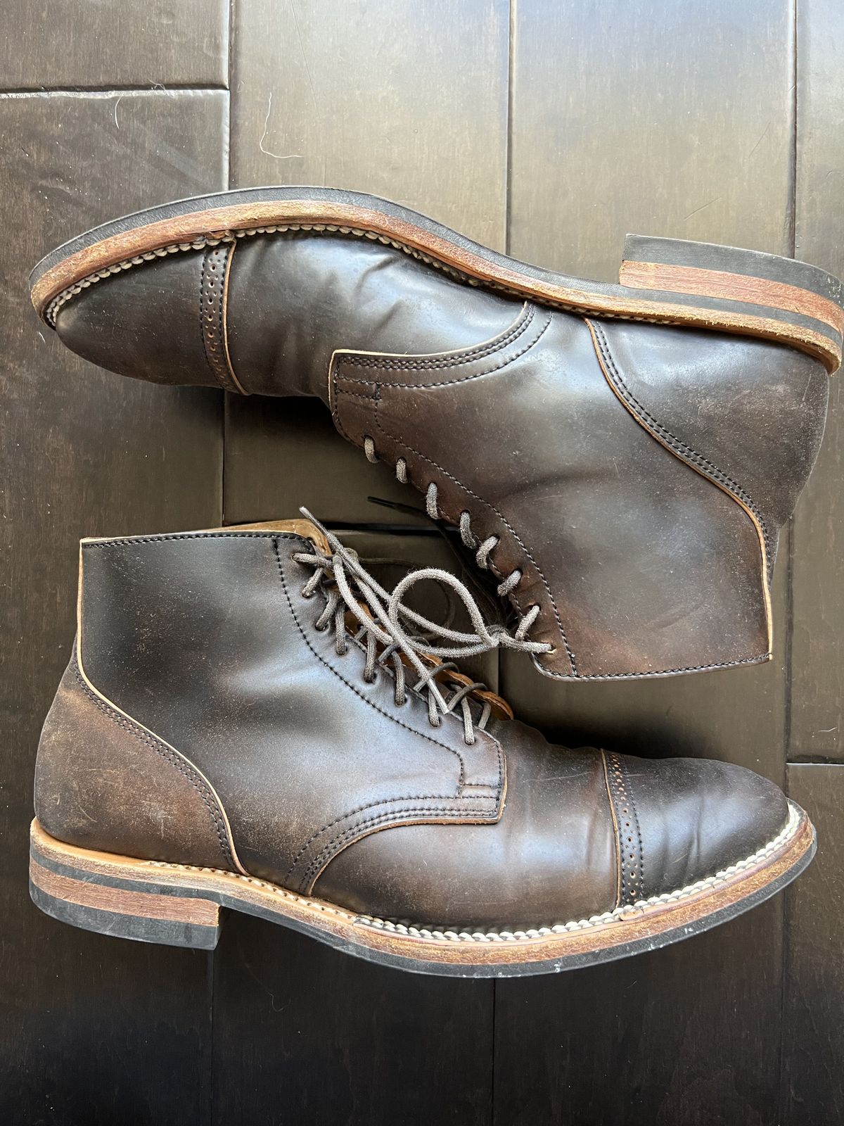 Photo by patinathunderdome on February 4, 2022 of the Viberg Service Boot in Horween Black Shell Cordovan.