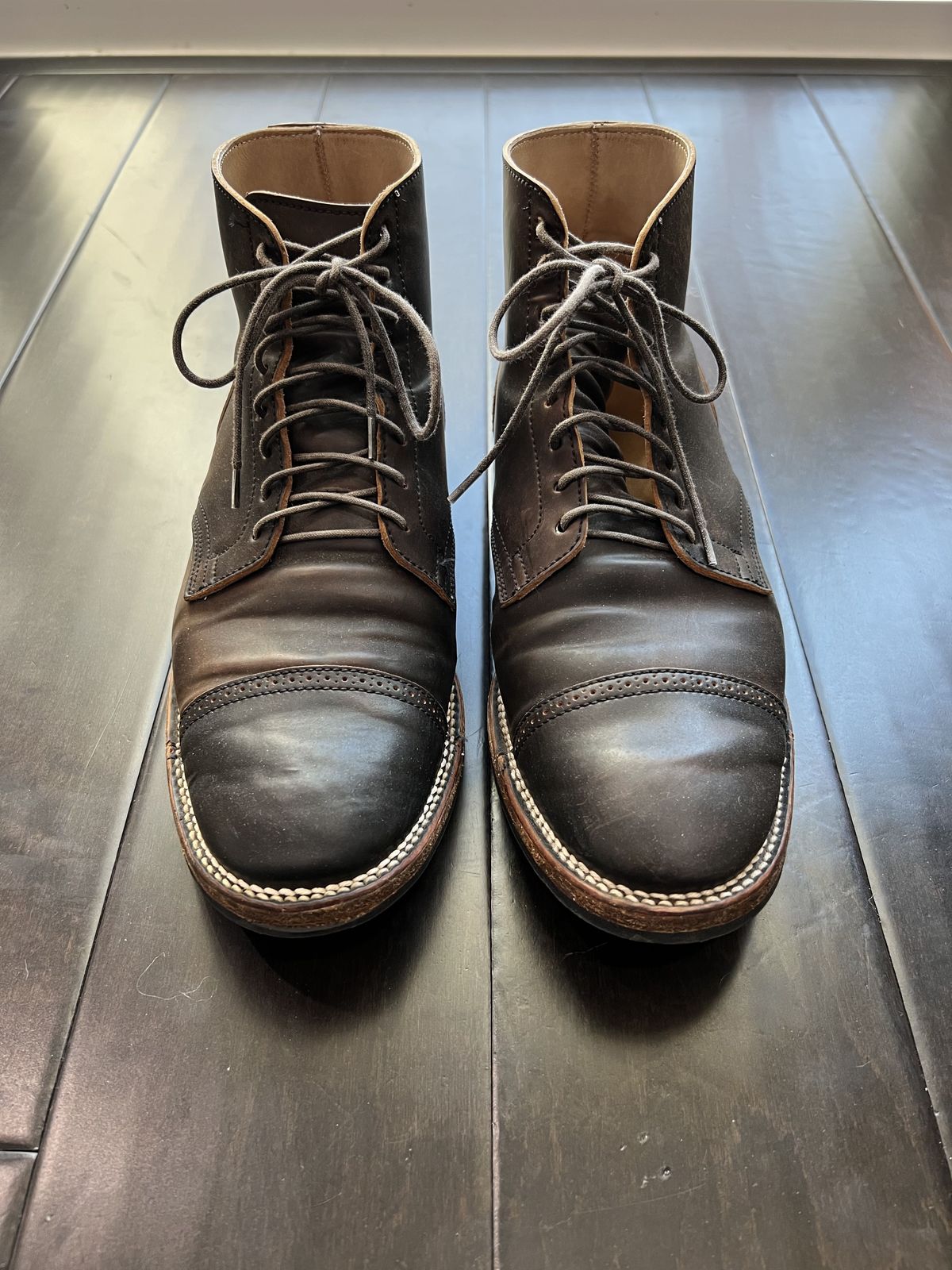 Photo by patinathunderdome on February 4, 2022 of the Viberg Service Boot in Horween Black Shell Cordovan.