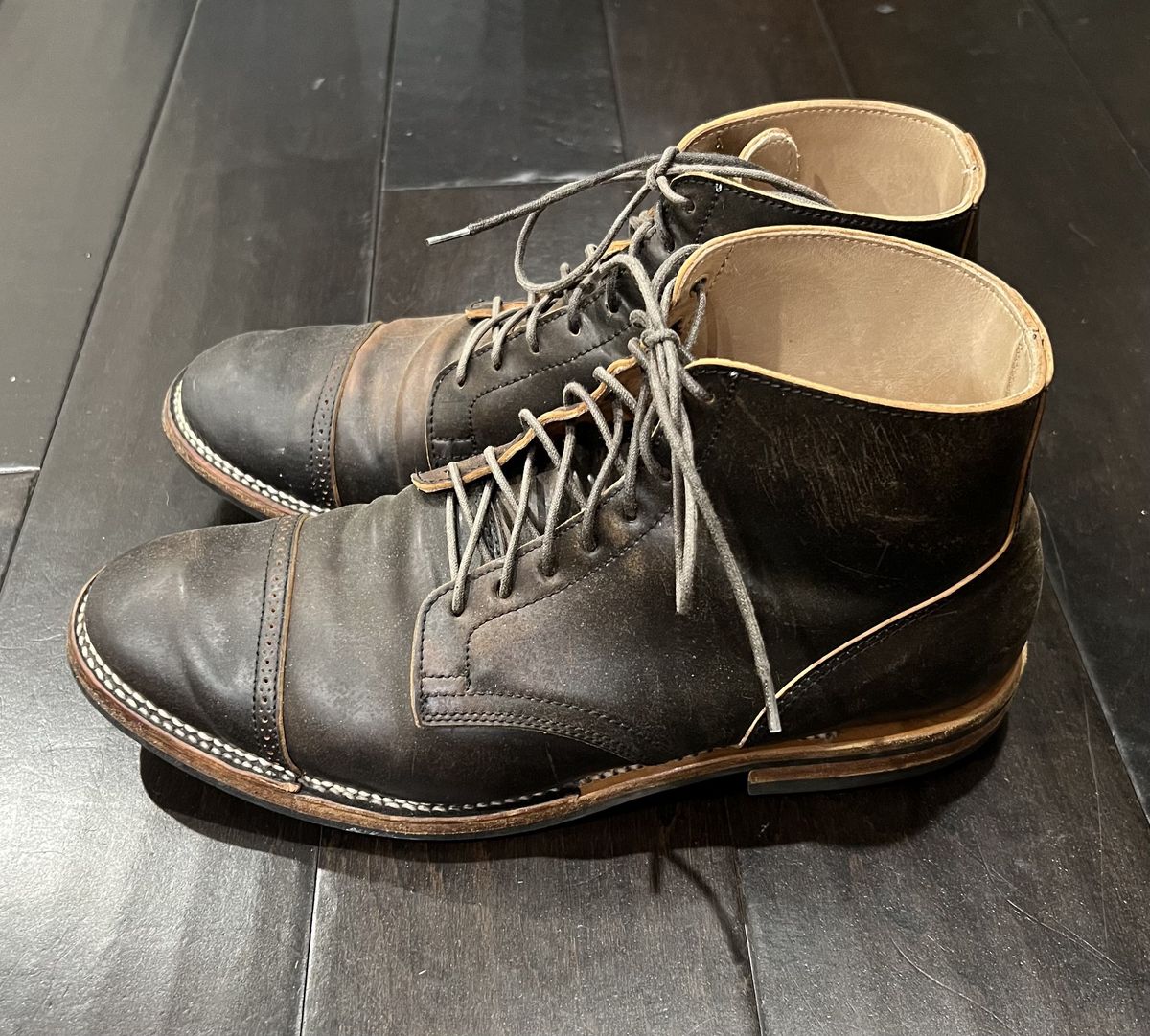 Photo by patinathunderdome on March 5, 2022 of the Viberg Service Boot in Horween Black Shell Cordovan.