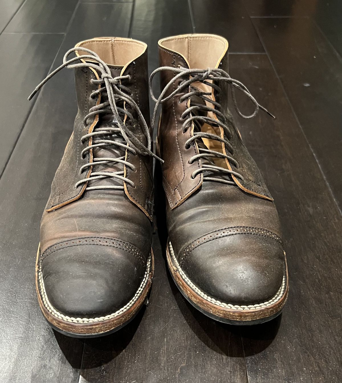 Photo by patinathunderdome on March 5, 2022 of the Viberg Service Boot in Horween Black Shell Cordovan.