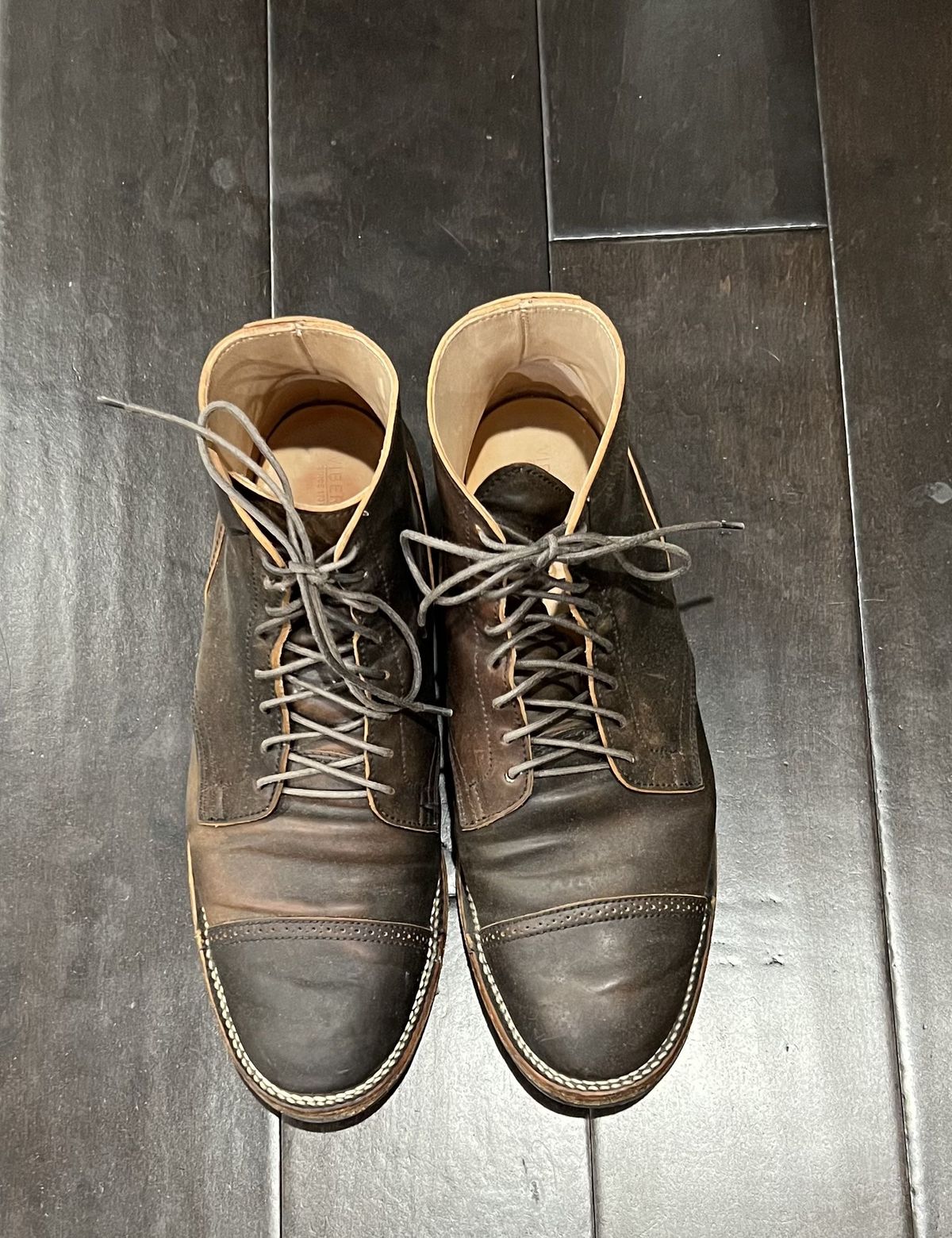 Photo by patinathunderdome on March 5, 2022 of the Viberg Service Boot in Horween Black Shell Cordovan.