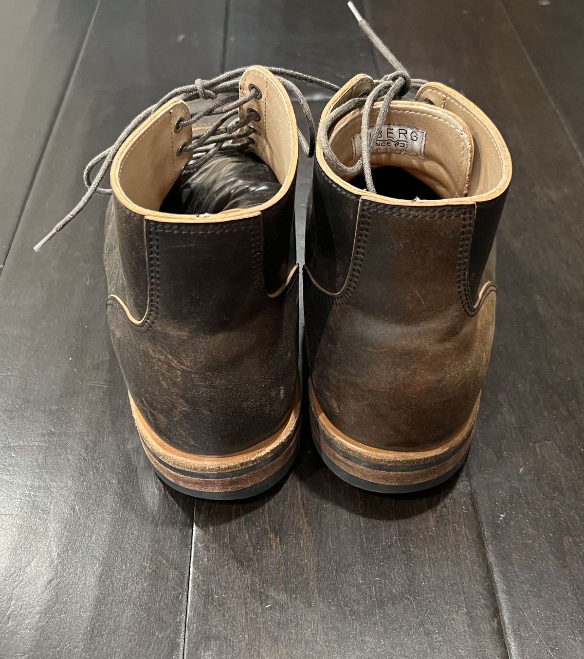 Photo by patinathunderdome on March 5, 2022 of the Viberg Service Boot in Horween Black Shell Cordovan.