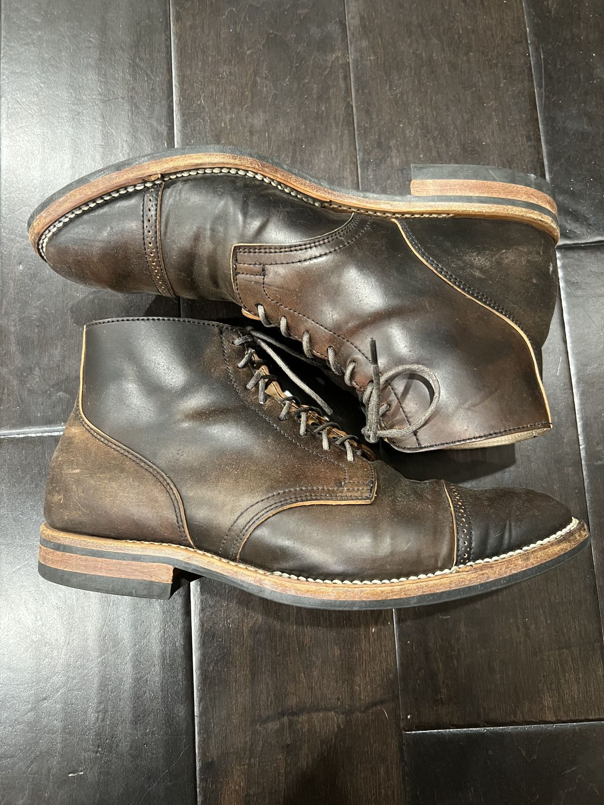 Photo by patinathunderdome on March 5, 2022 of the Viberg Service Boot in Horween Black Shell Cordovan.