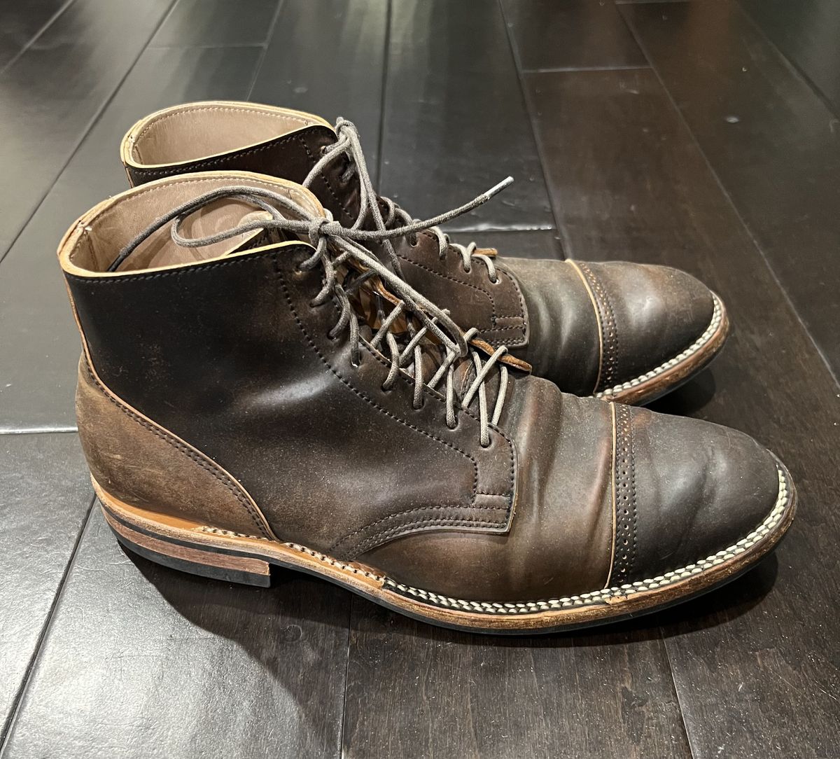 Photo by patinathunderdome on March 5, 2022 of the Viberg Service Boot in Horween Black Shell Cordovan.