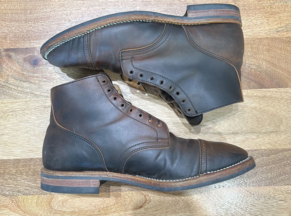 Photo by patinathunderdome on April 4, 2022 of the Viberg Service Boot in Horween Black Shell Cordovan.