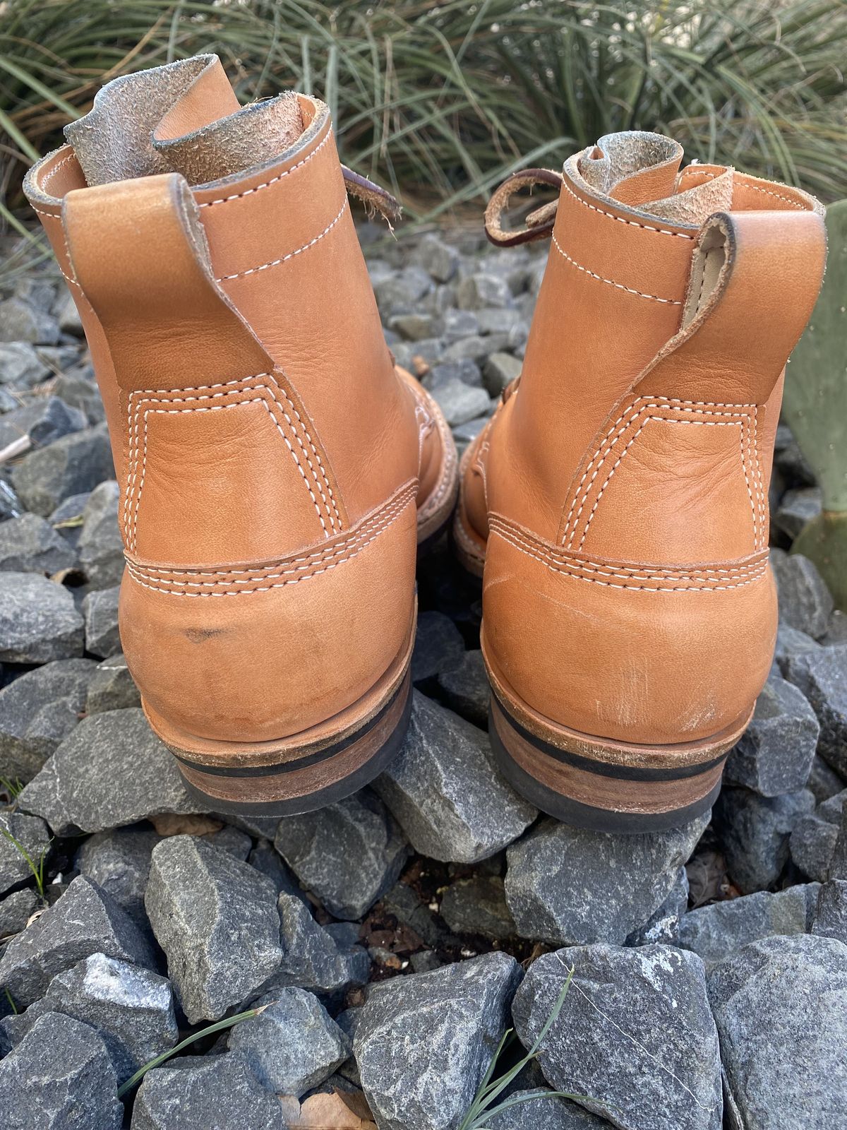 Photo by patinathunderdome on January 6, 2022 of the White's Bounty Hunter in Wickett & Craig Natural Veg Tan.