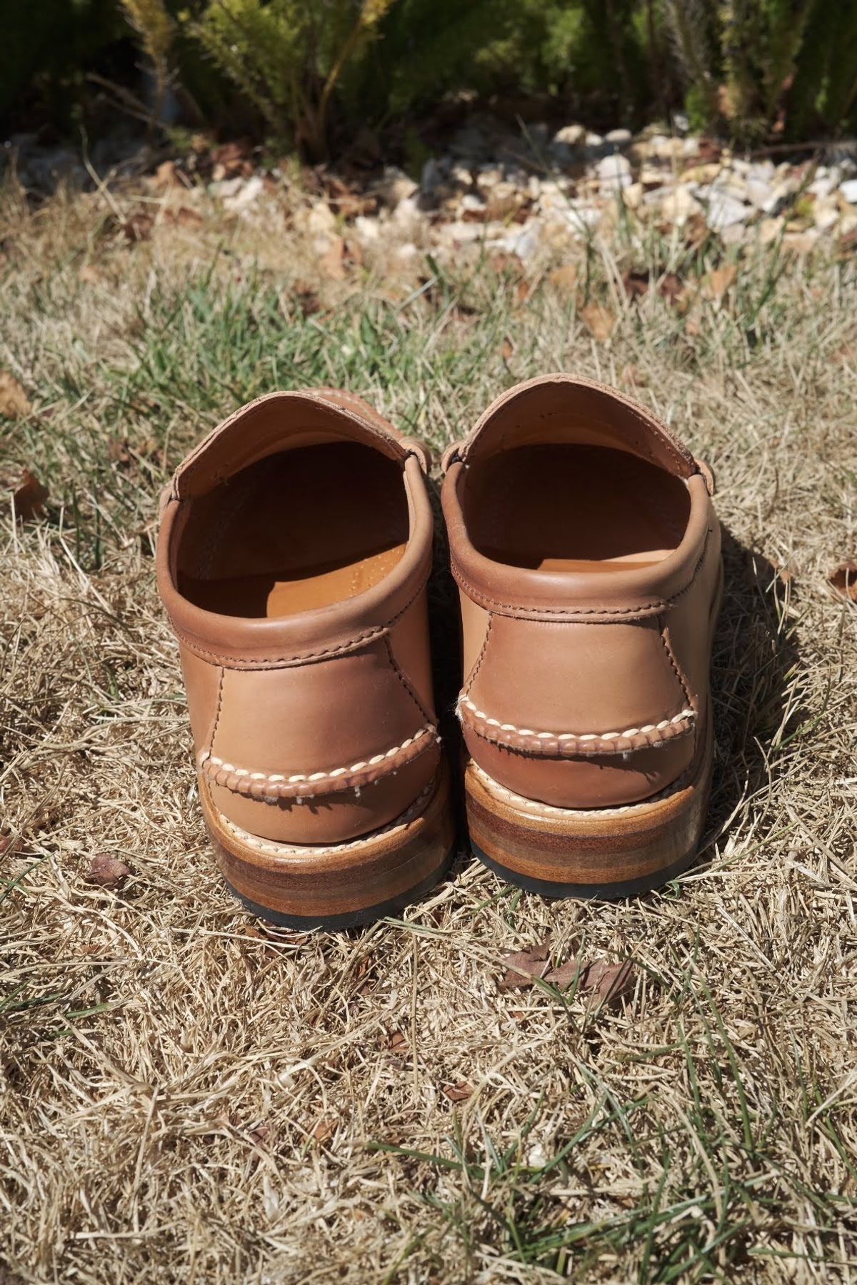 Photo by patinathunderdome on September 30, 2021 of the Rancourt & Co. Beefroll Penny Loafers in Horween Unglazed Natural Shell Cordovan.