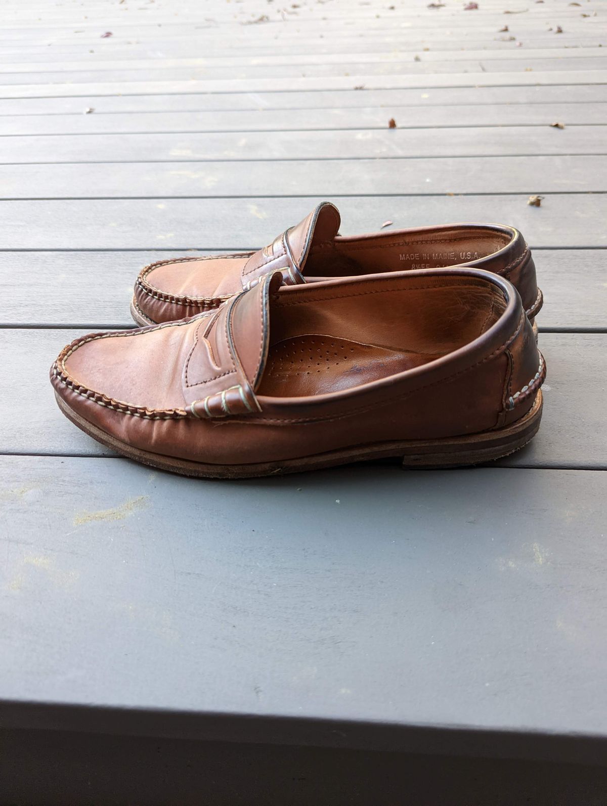 Photo by patinathunderdome on December 5, 2021 of the Rancourt & Co. Beefroll Penny Loafers in Horween Unglazed Natural Shell Cordovan.