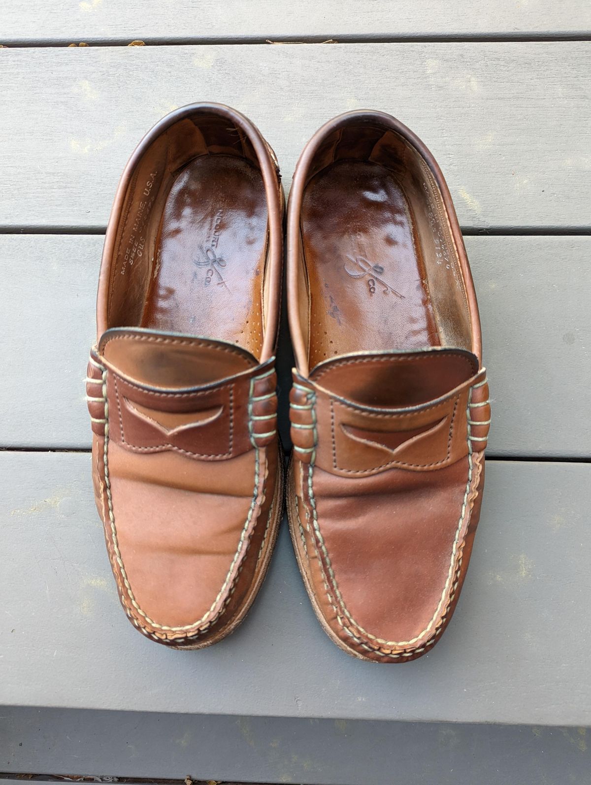 Photo by patinathunderdome on December 5, 2021 of the Rancourt & Co. Beefroll Penny Loafers in Horween Unglazed Natural Shell Cordovan.