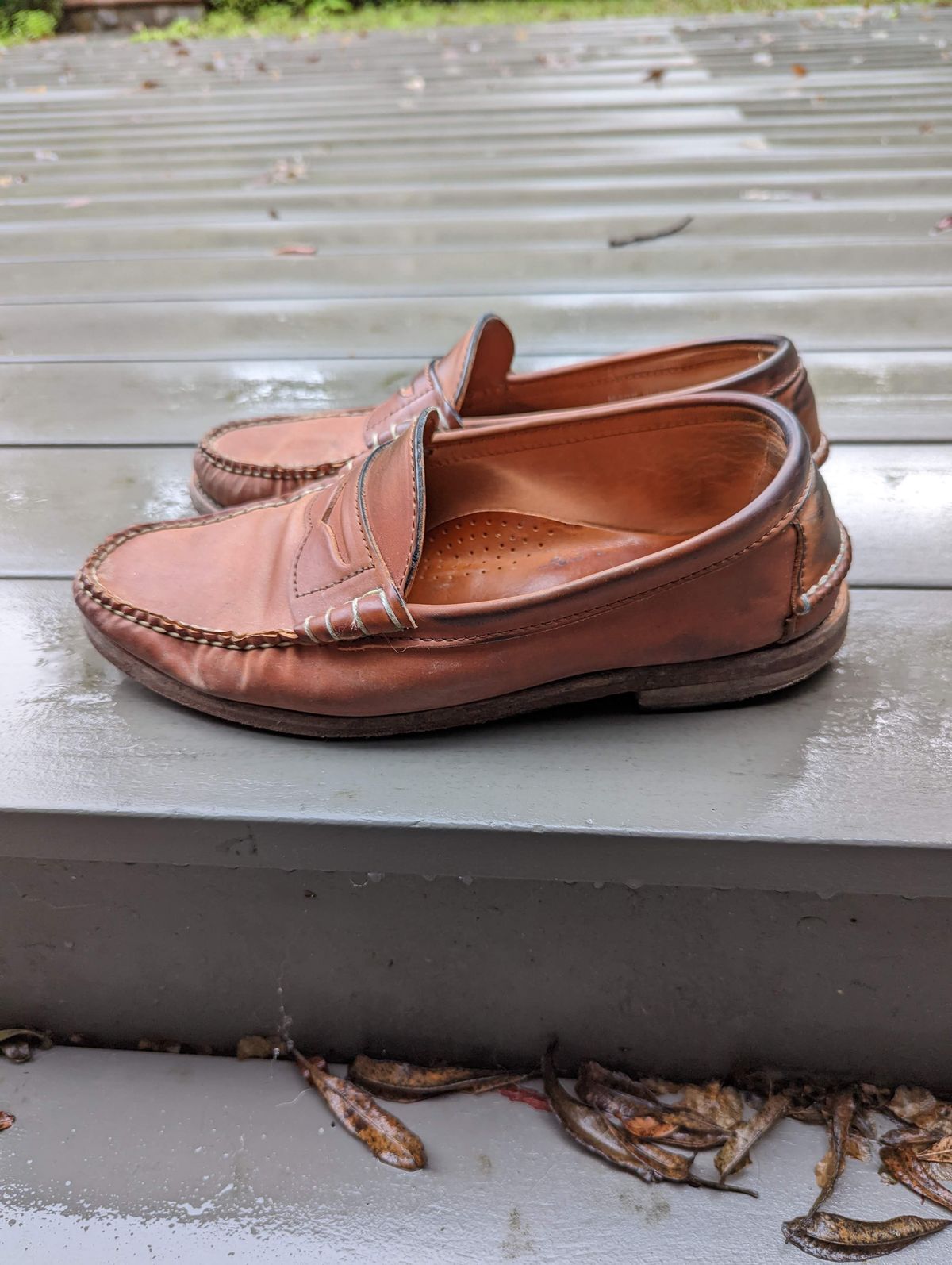 Photo by patinathunderdome on January 4, 2022 of the Rancourt & Co. Beefroll Penny Loafers in Horween Unglazed Natural Shell Cordovan.