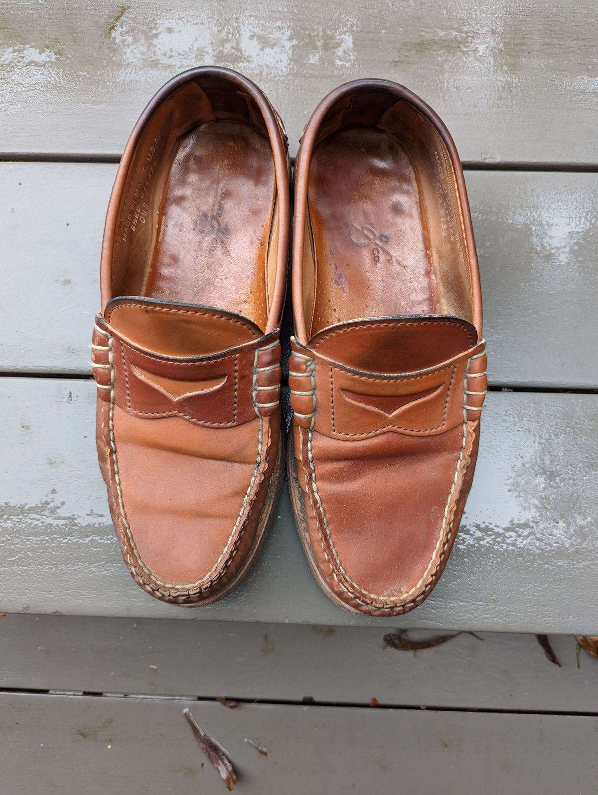 Photo by patinathunderdome on January 4, 2022 of the Rancourt & Co. Beefroll Penny Loafers in Horween Unglazed Natural Shell Cordovan.