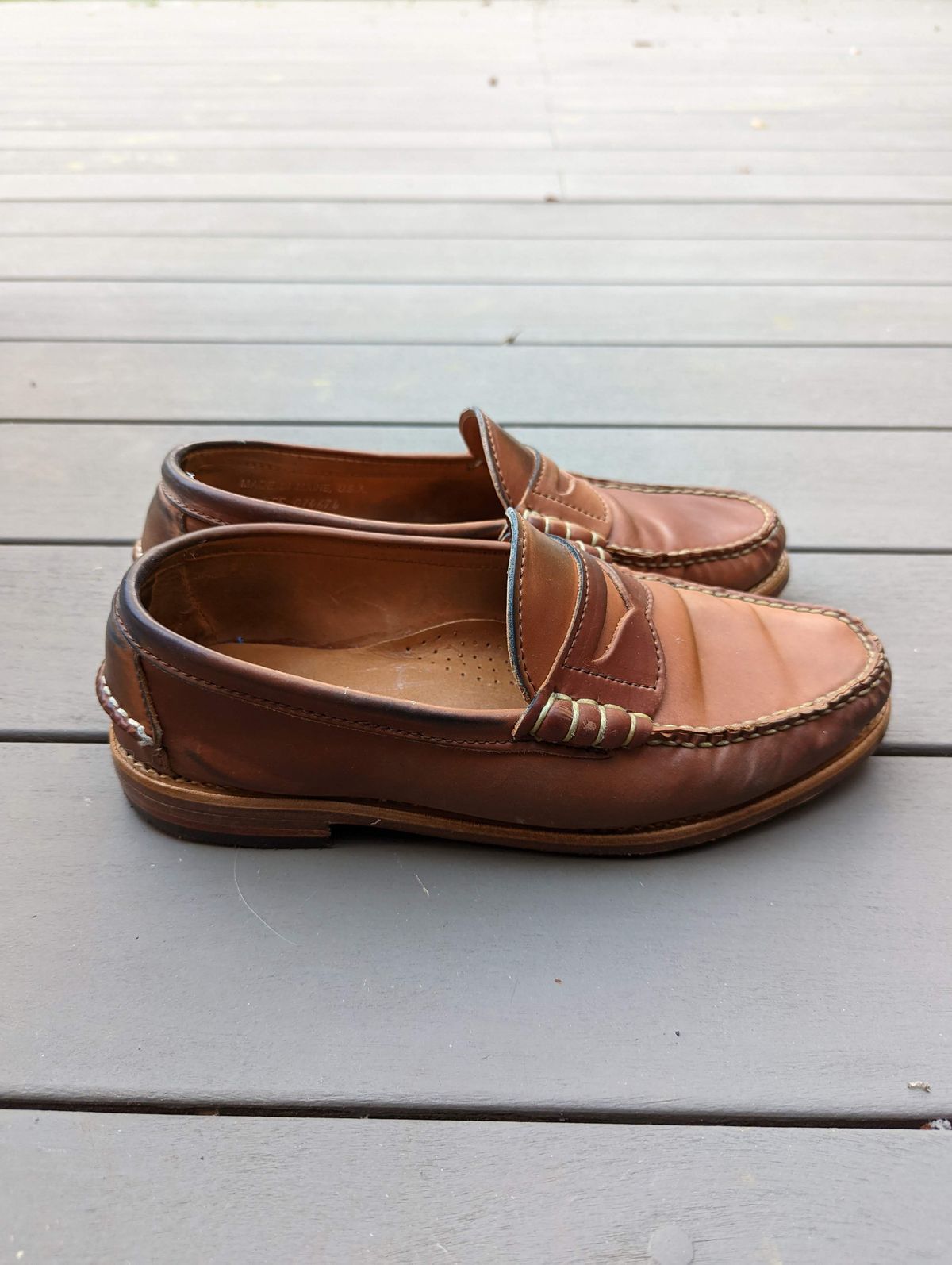 Photo by patinathunderdome on February 1, 2022 of the Rancourt & Co. Beefroll Penny Loafers in Horween Unglazed Natural Shell Cordovan.