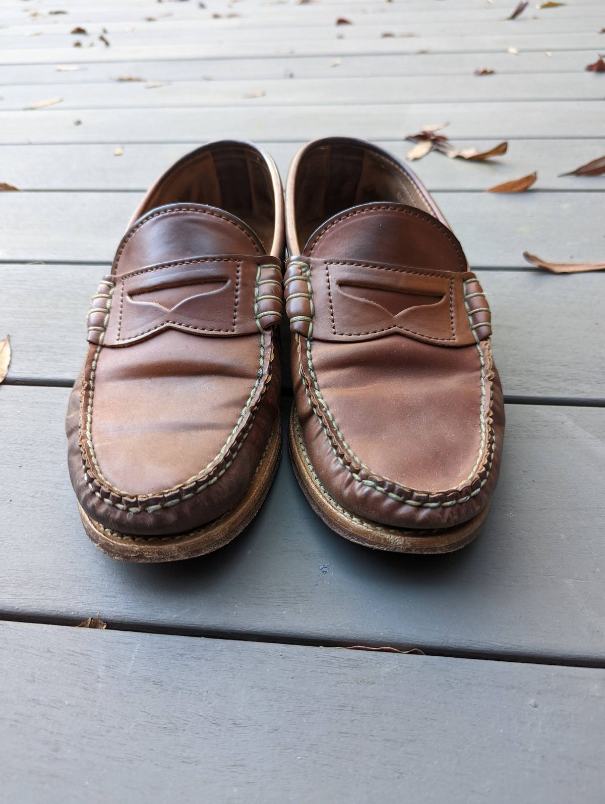 Photo by patinathunderdome on March 5, 2022 of the Rancourt & Co. Beefroll Penny Loafers in Horween Unglazed Natural Shell Cordovan.