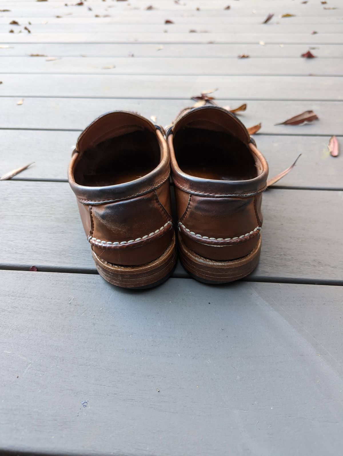 Photo by patinathunderdome on March 5, 2022 of the Rancourt & Co. Beefroll Penny Loafers in Horween Unglazed Natural Shell Cordovan.