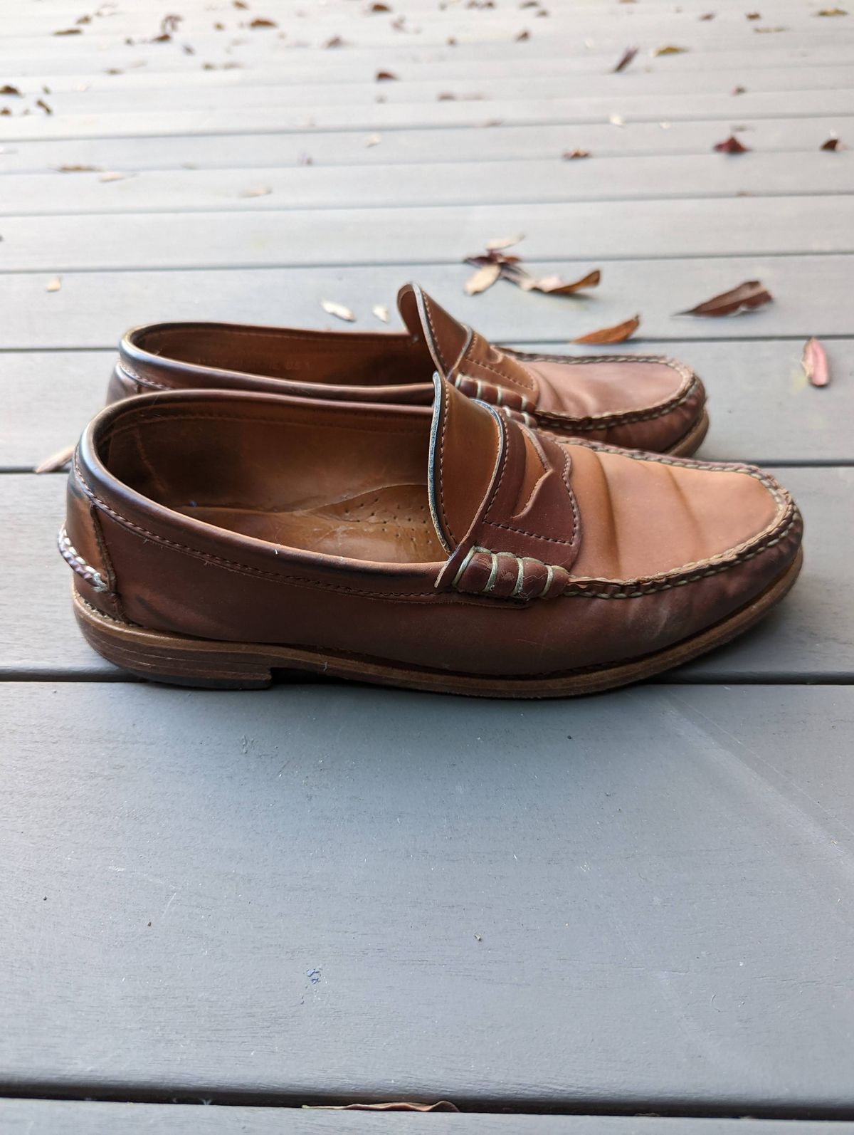 Photo by patinathunderdome on March 5, 2022 of the Rancourt & Co. Beefroll Penny Loafers in Horween Unglazed Natural Shell Cordovan.