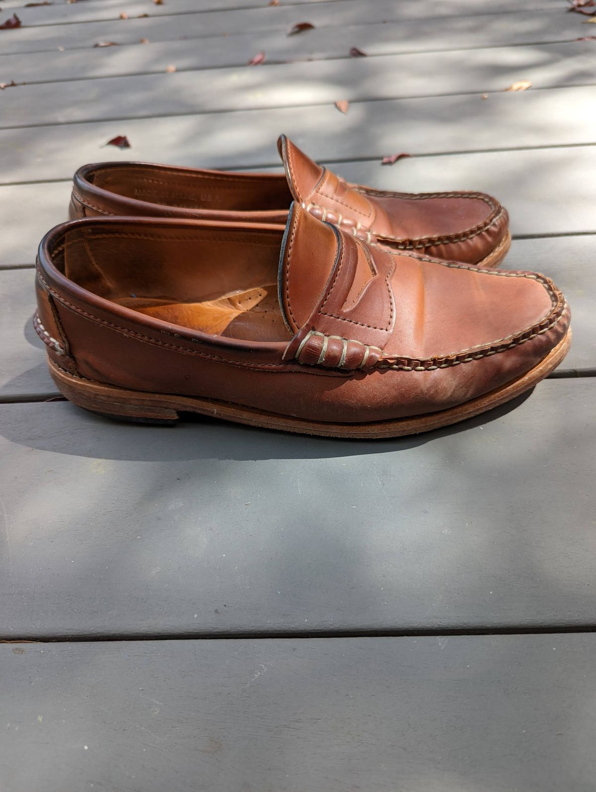 Photo by patinathunderdome on April 4, 2022 of the Rancourt & Co. Beefroll Penny Loafers in Horween Unglazed Natural Shell Cordovan.