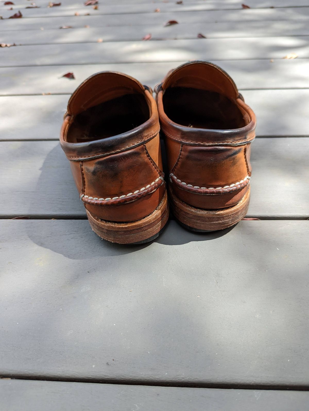 Photo by patinathunderdome on April 4, 2022 of the Rancourt & Co. Beefroll Penny Loafers in Horween Unglazed Natural Shell Cordovan.