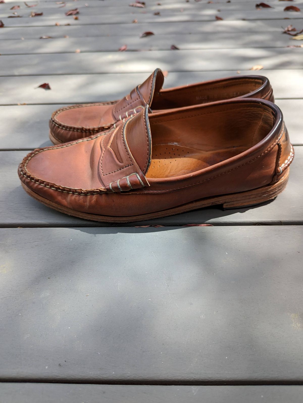 Photo by patinathunderdome on April 4, 2022 of the Rancourt & Co. Beefroll Penny Loafers in Horween Unglazed Natural Shell Cordovan.