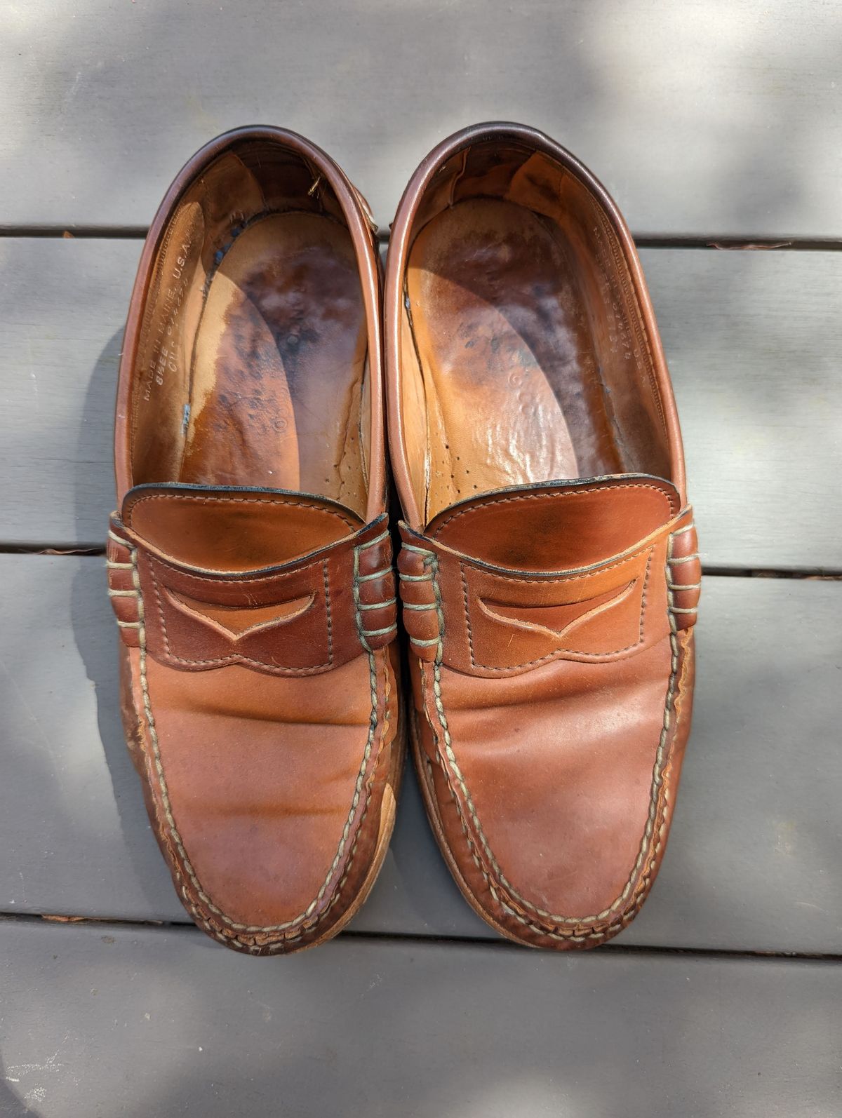 Photo by patinathunderdome on April 4, 2022 of the Rancourt & Co. Beefroll Penny Loafers in Horween Unglazed Natural Shell Cordovan.