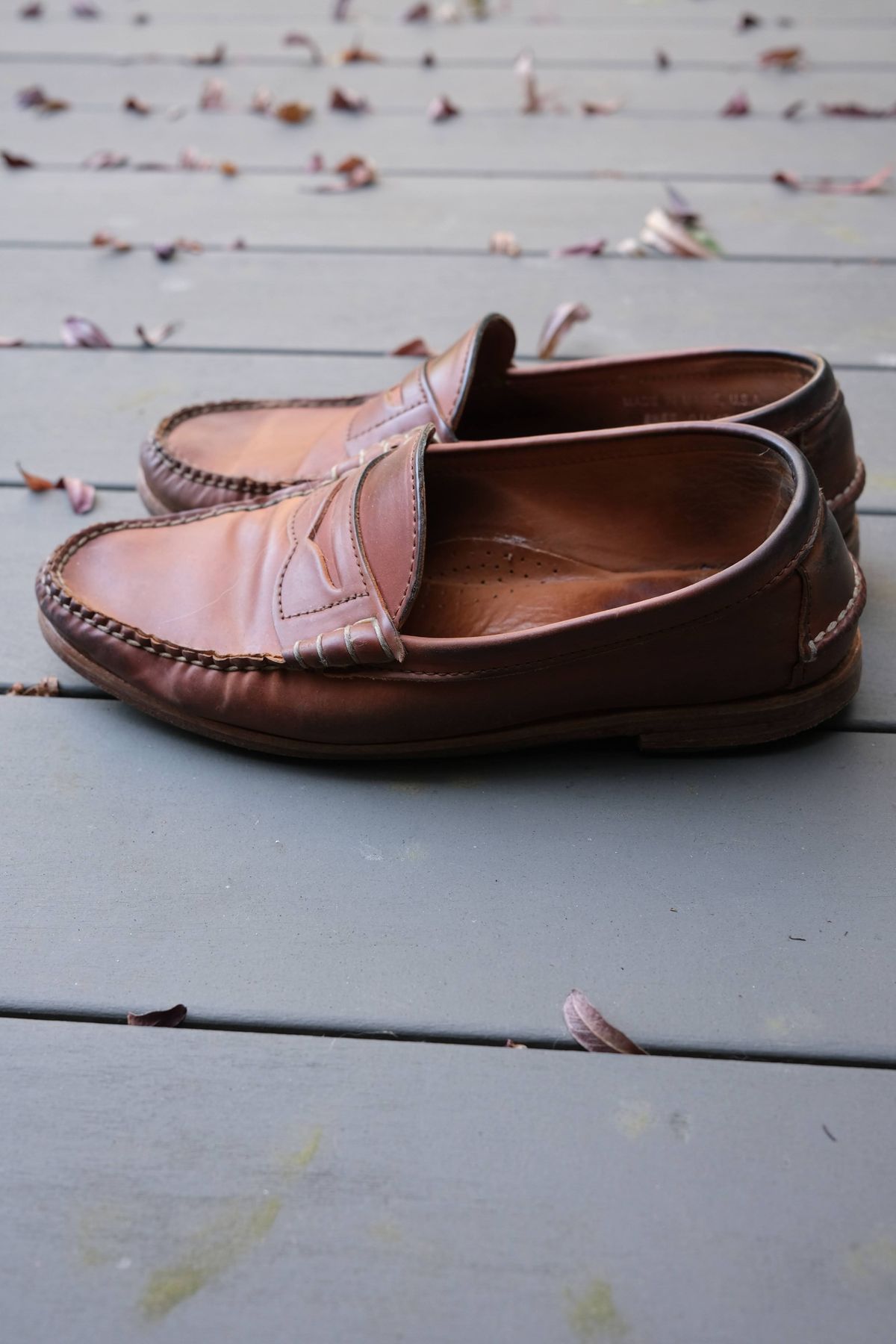 Photo by patinathunderdome on May 4, 2022 of the Rancourt & Co. Beefroll Penny Loafers in Horween Unglazed Natural Shell Cordovan.